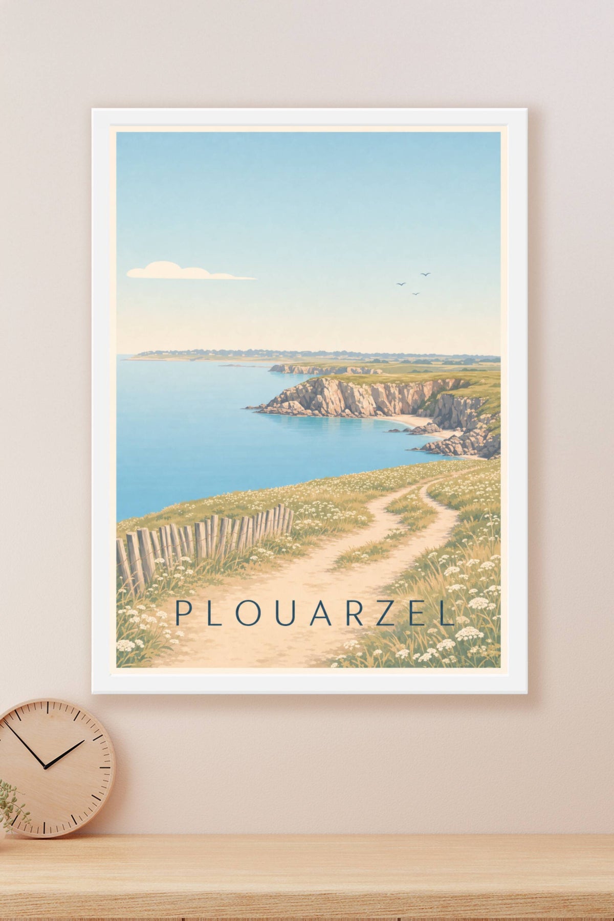 Affiche de Plouarzel, poster des falaises bretonnes