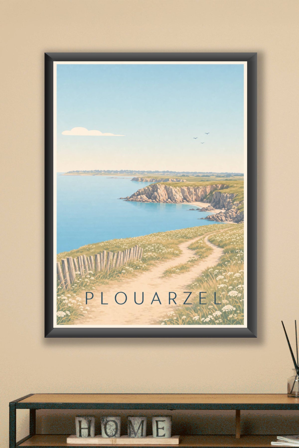 Affiche de Plouarzel, poster des falaises bretonnes