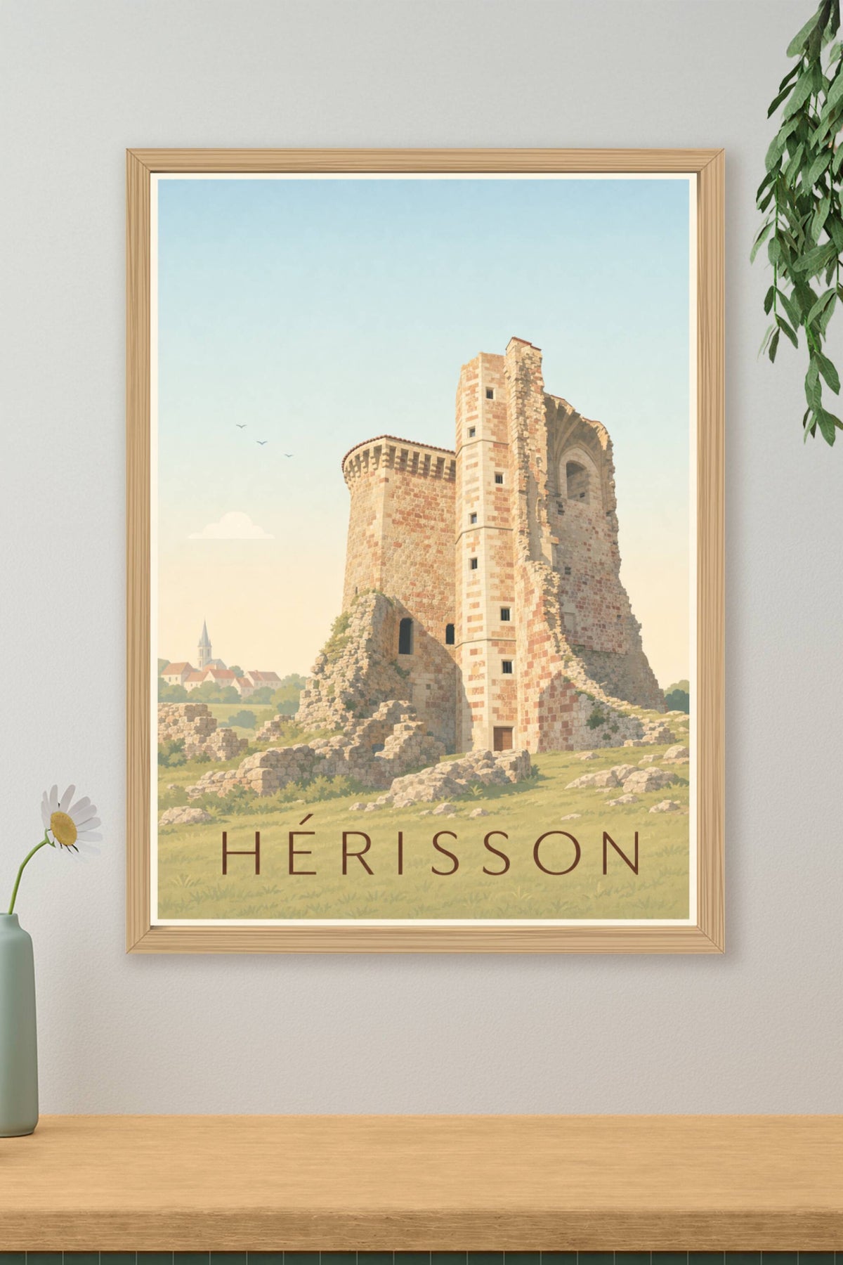 Poster d'Hérisson, affiche du château médiéval