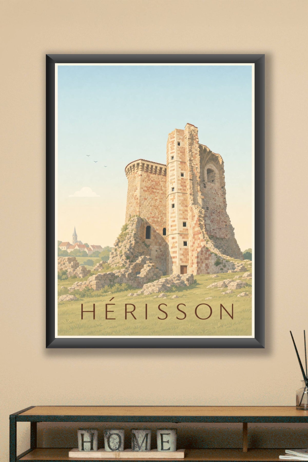 Poster d'Hérisson, affiche du château médiéval