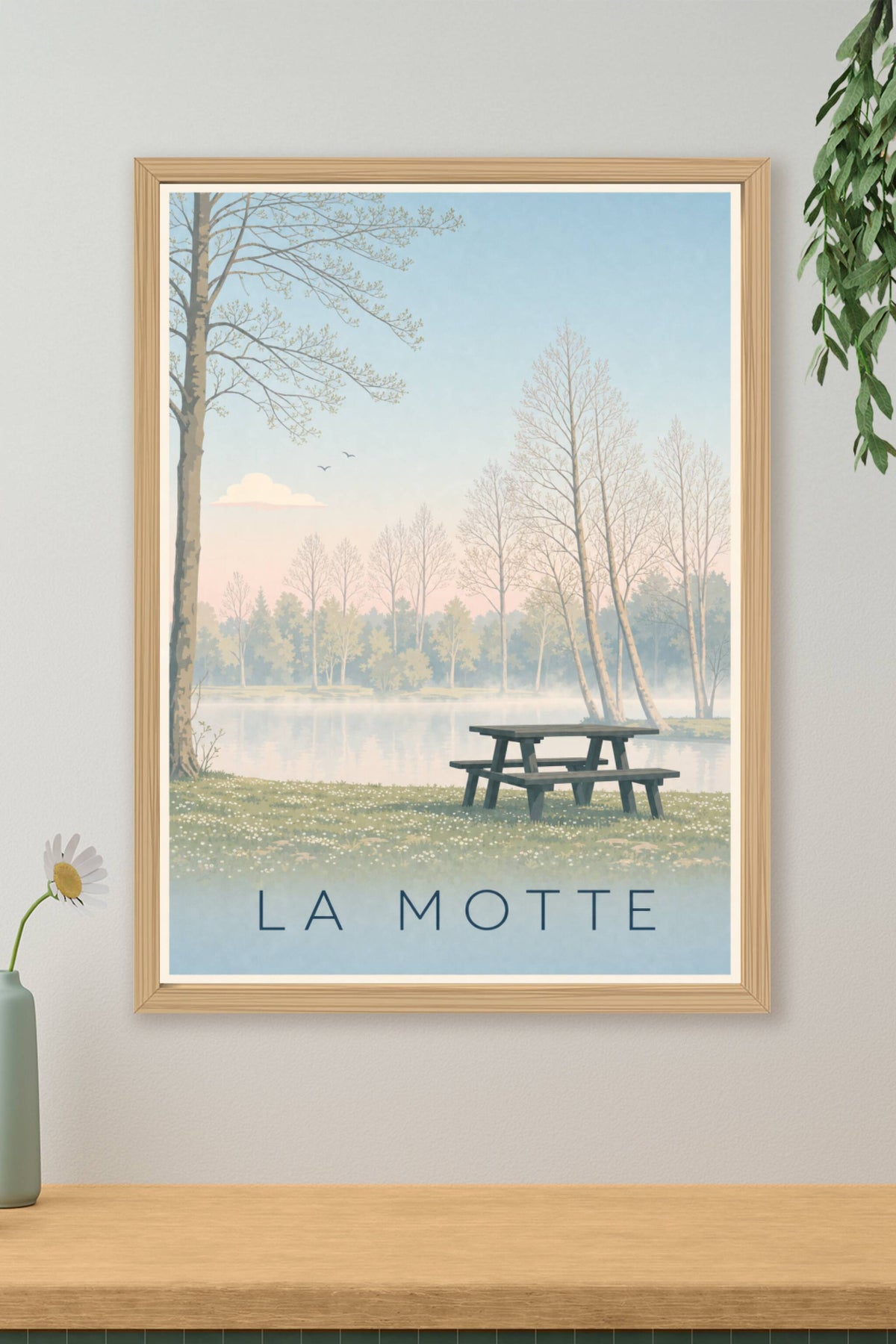 Affiche de La Motte, poster paysage lac et forêt