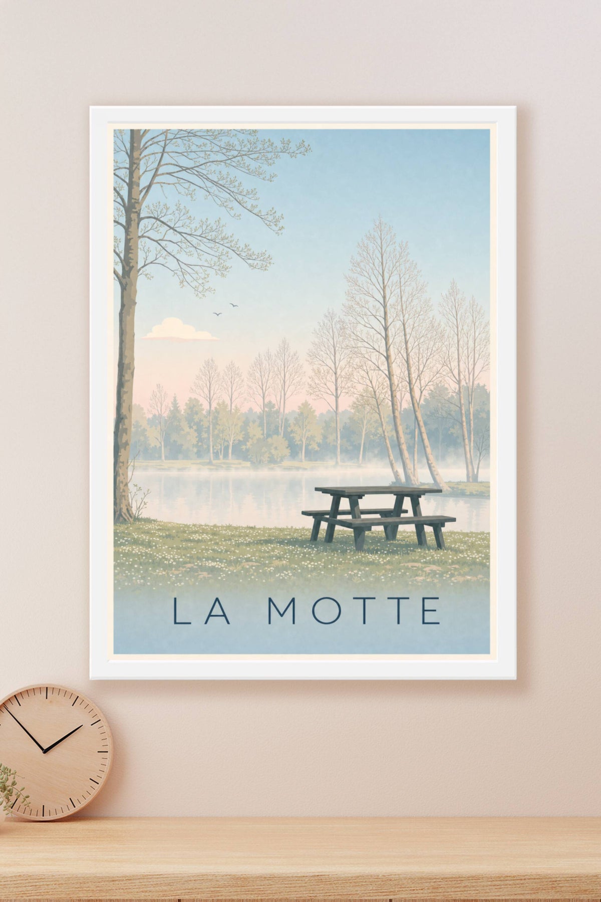 Affiche de La Motte, poster paysage lac et forêt