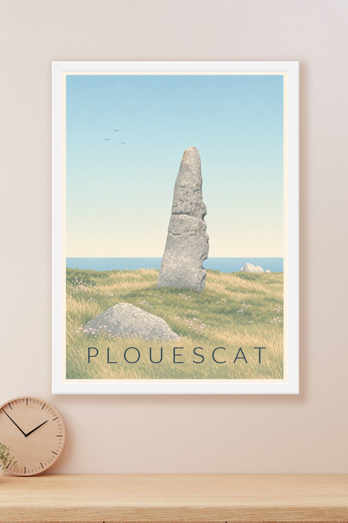 Affiche de Plouescat, poster du menhir de Cam Louis