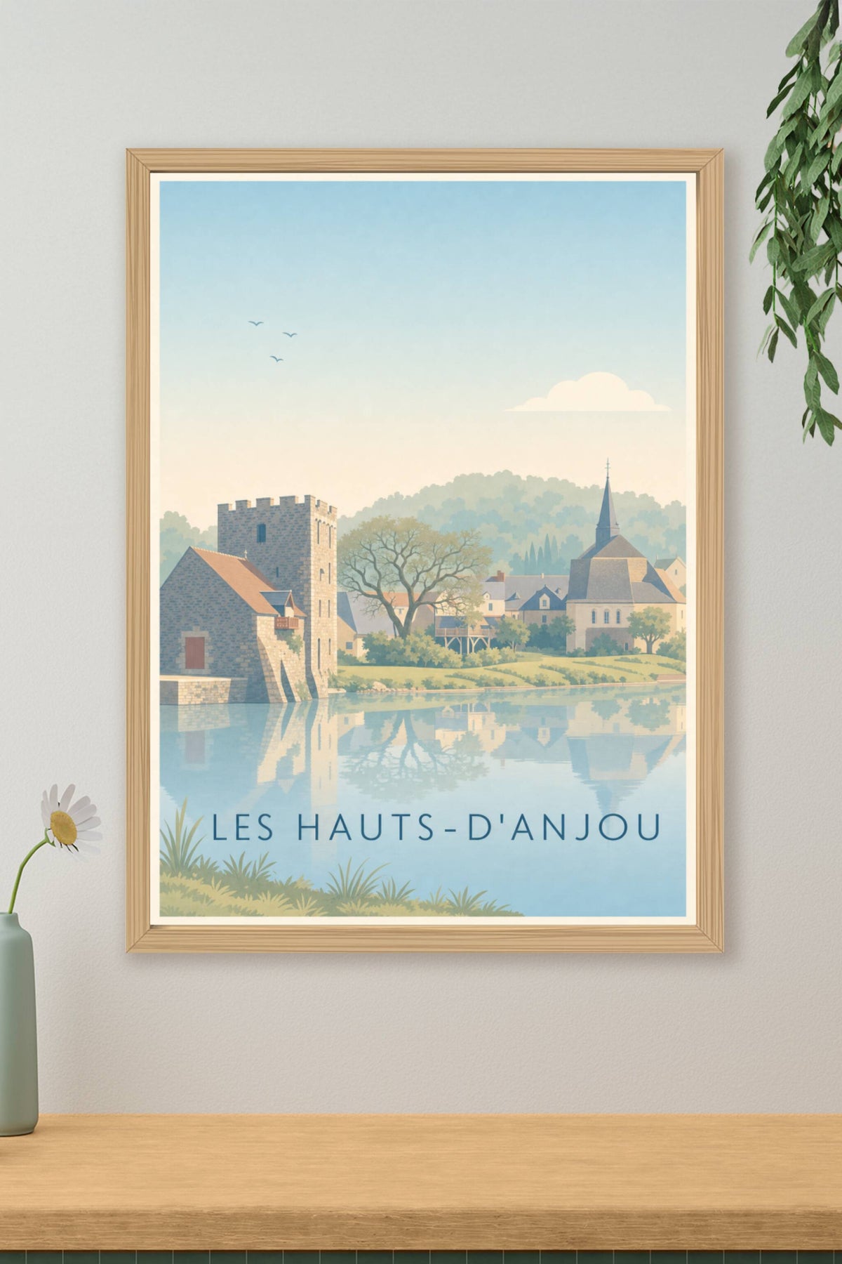 Affiche des Hauts-d'Anjou, poster village de France