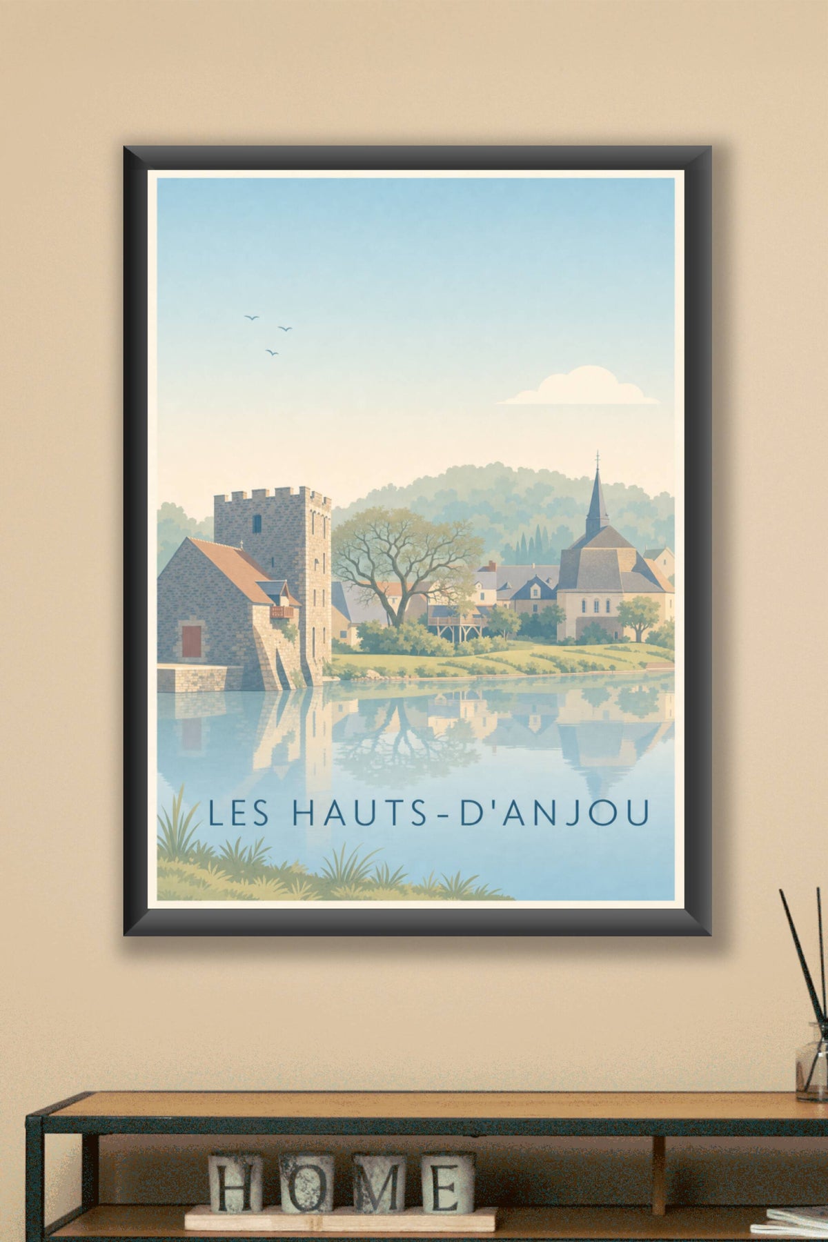 Affiche des Hauts-d'Anjou, poster village de France