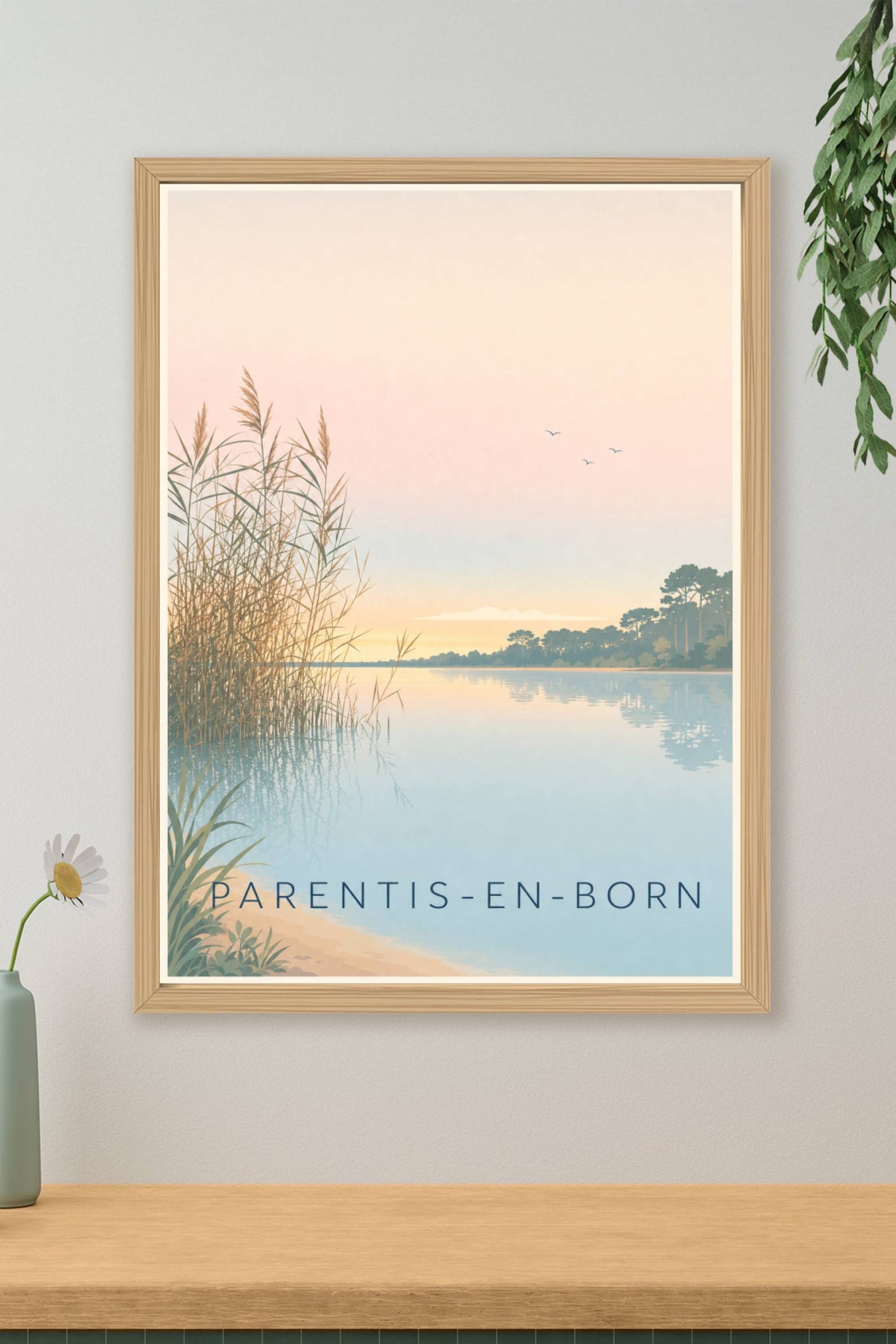 Affiche de Parentis-en-Born, poster du lac landais