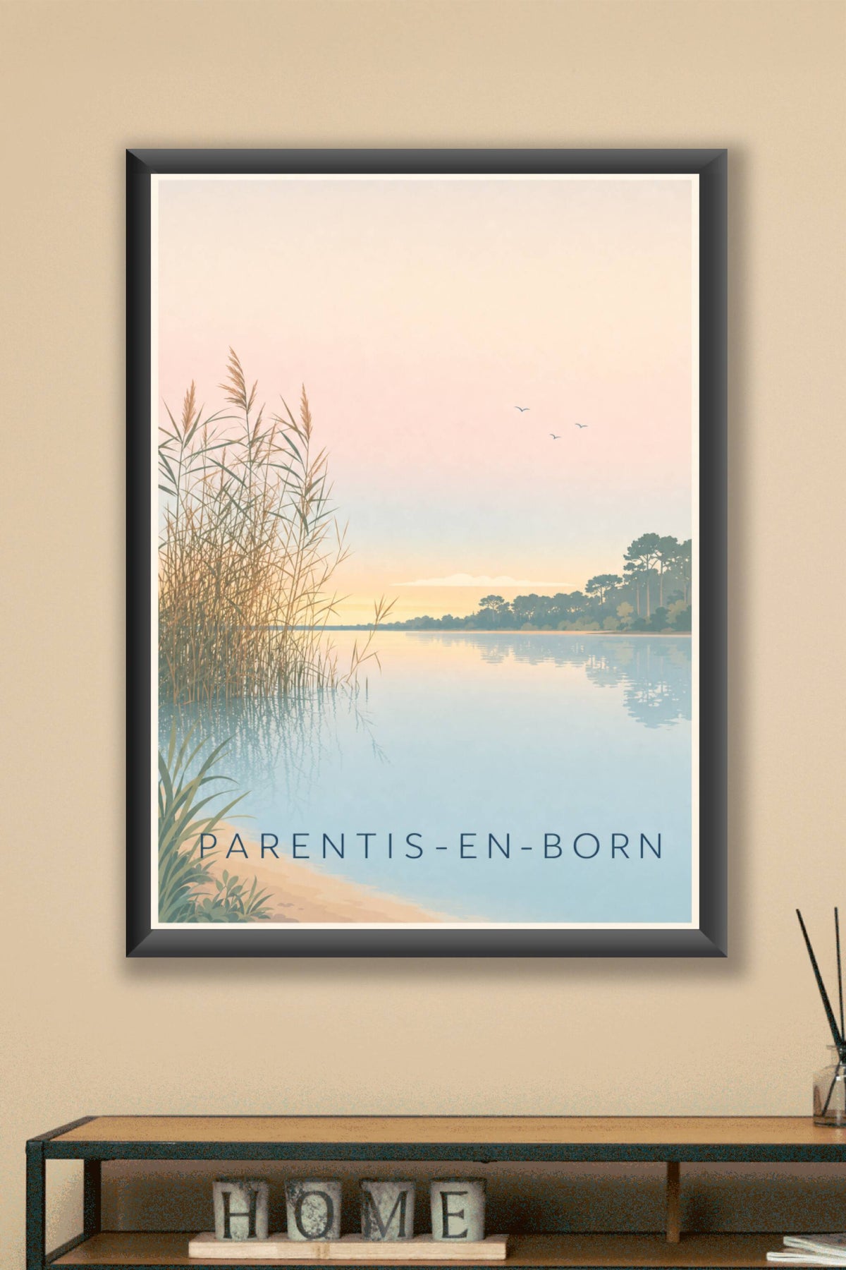 Affiche de Parentis-en-Born, poster du lac landais