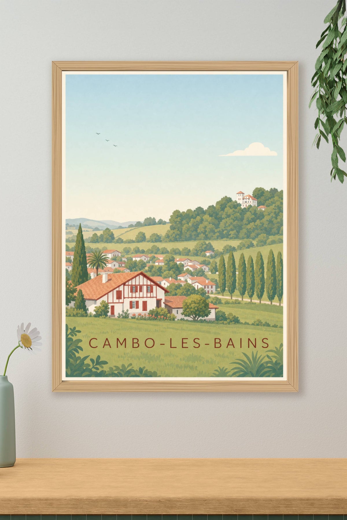 Affiche de Cambo-les-Bains, poster maison basque