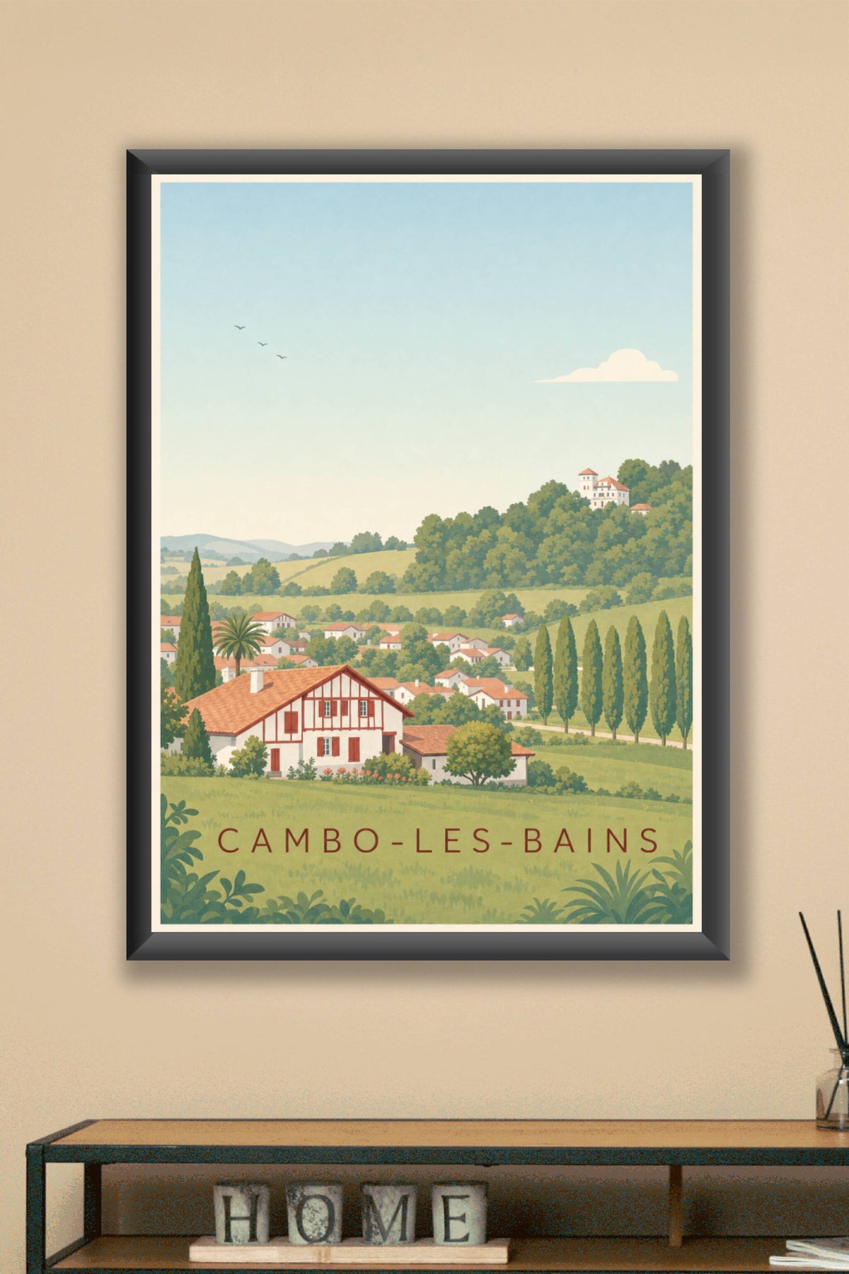 Affiche de Cambo-les-Bains, poster maison basque