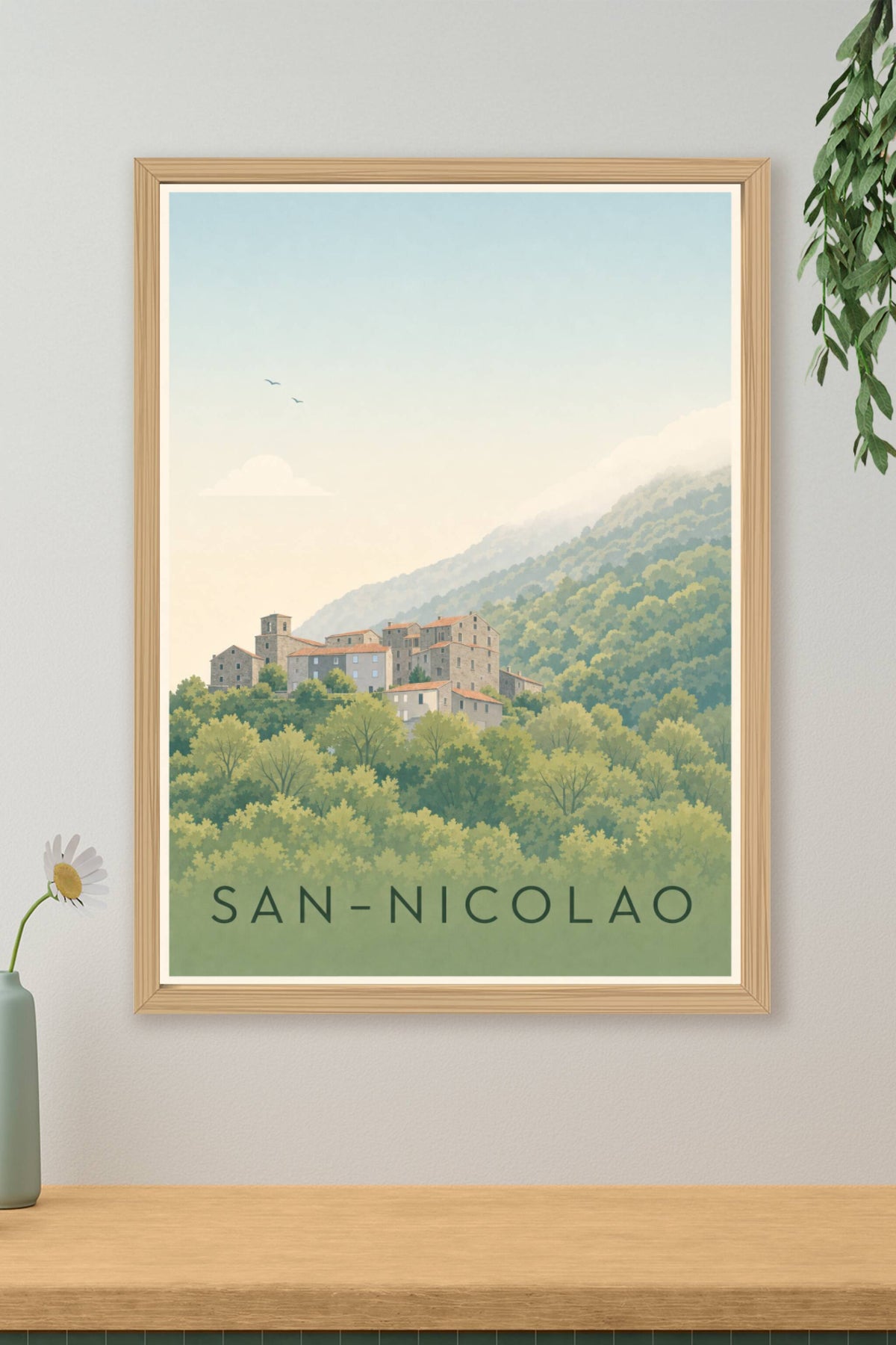 Affiche de San-Nicolao, poster village de Corse