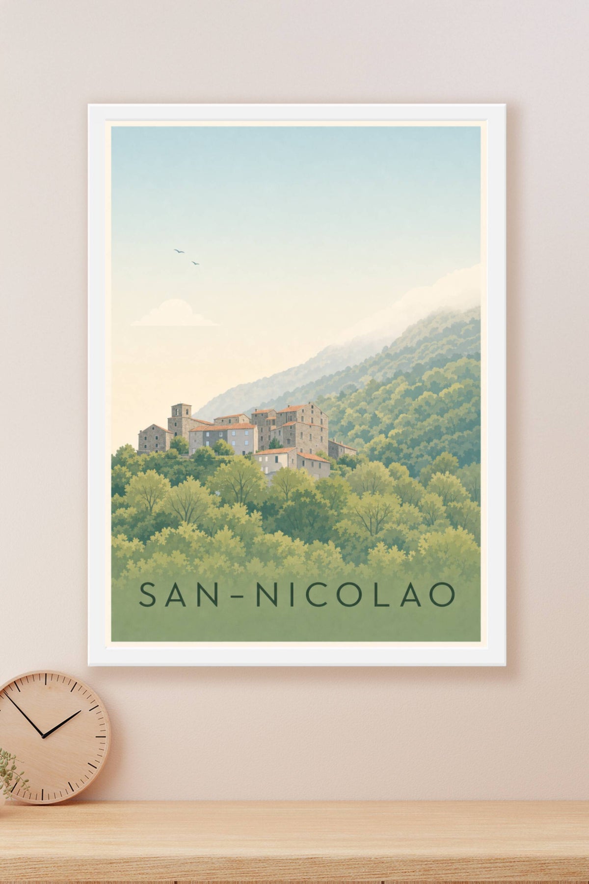 Affiche de San-Nicolao, poster village de Corse