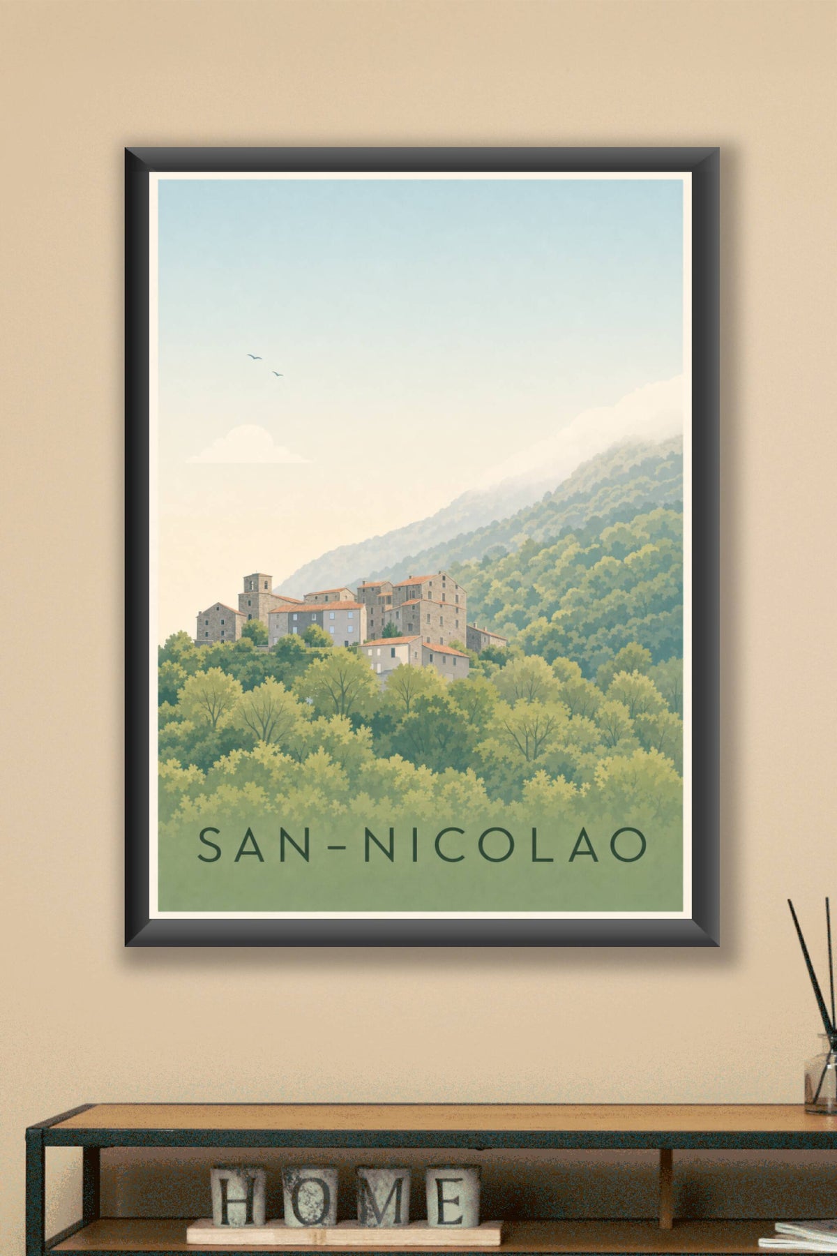 Affiche de San-Nicolao, poster village de Corse