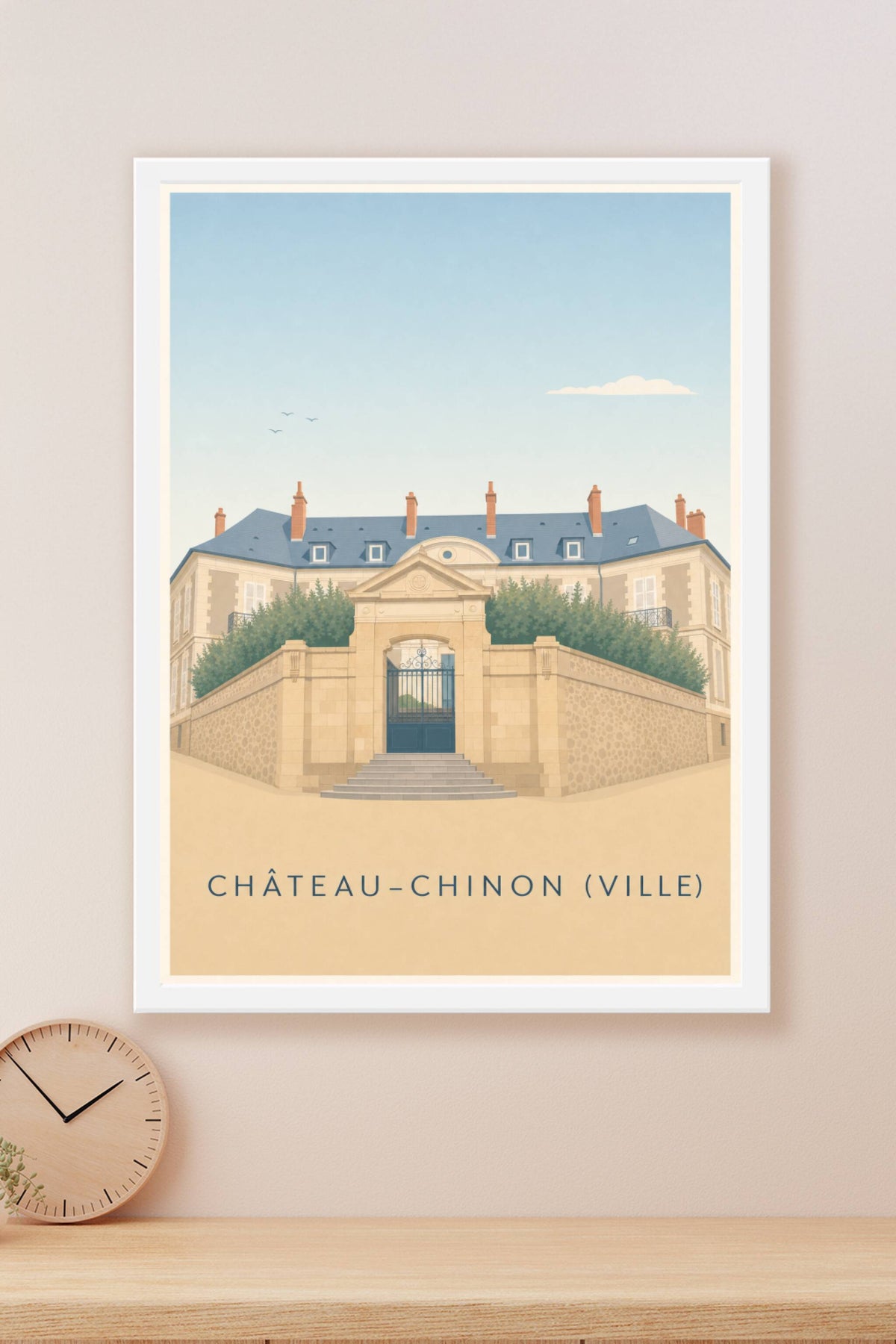 Affiche de Château-Chinon, poster porte en fer forgé