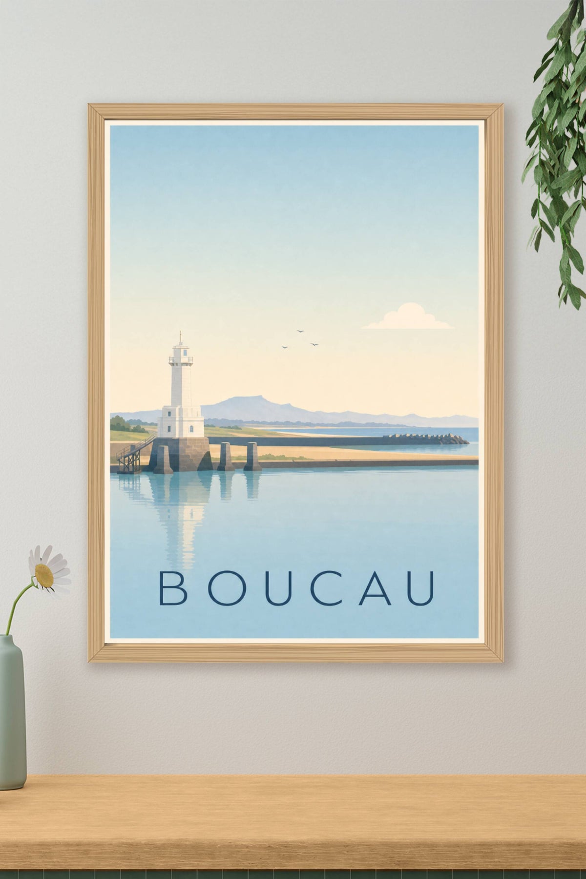 Affiche de Boucau, phare de la jetée