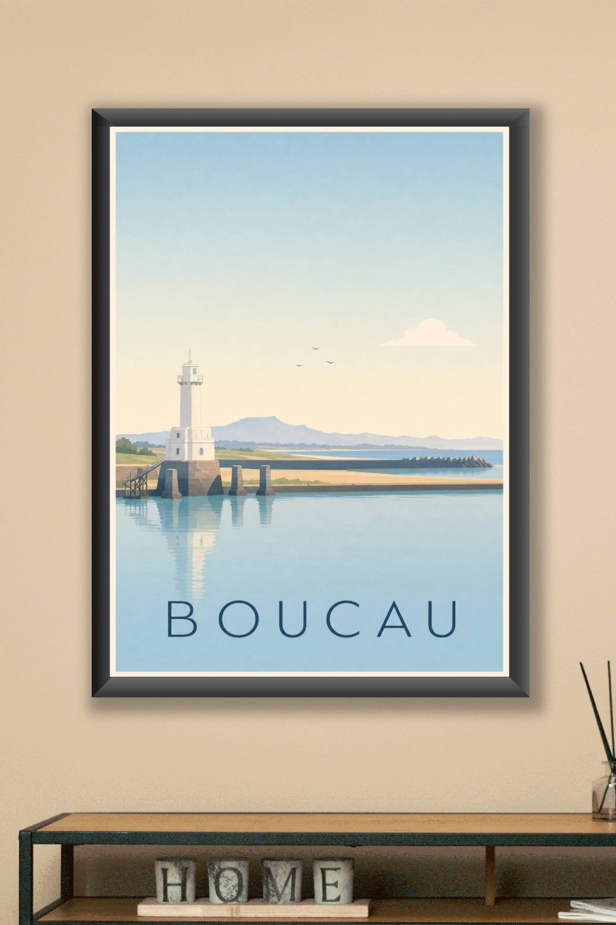 Affiche de Boucau, phare de la jetée