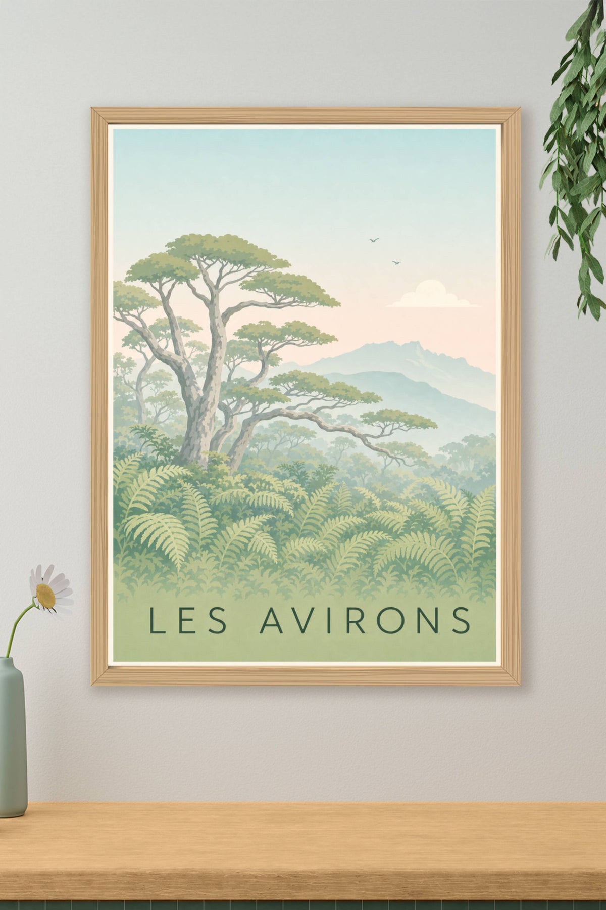 Affiche des Avirons, poster forêt de La Réunion