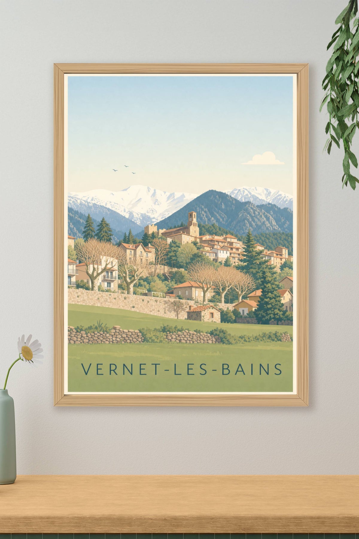 Affiche de Vernet-les-Bains, poster massif du Canigou