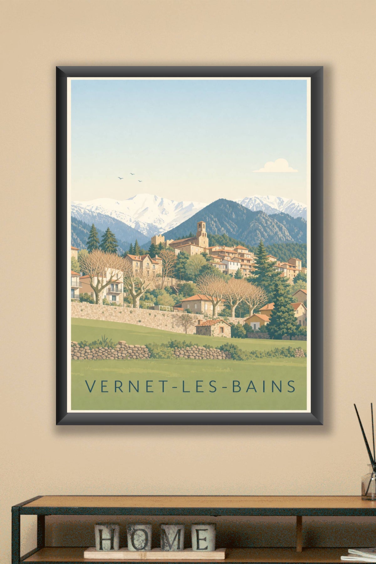 Affiche de Vernet-les-Bains, poster massif du Canigou