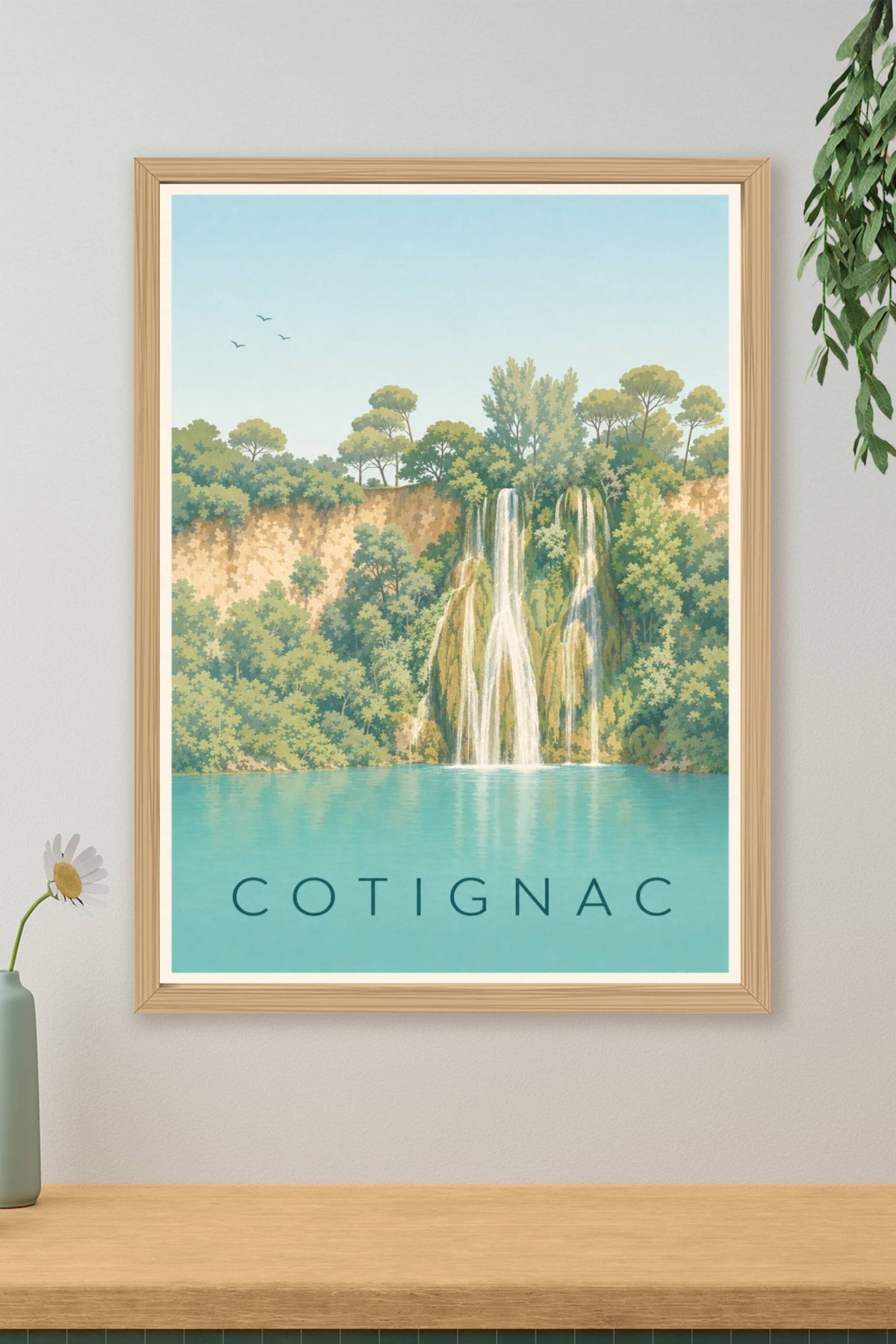 Affiche de Cotignac, poster cascade du Var