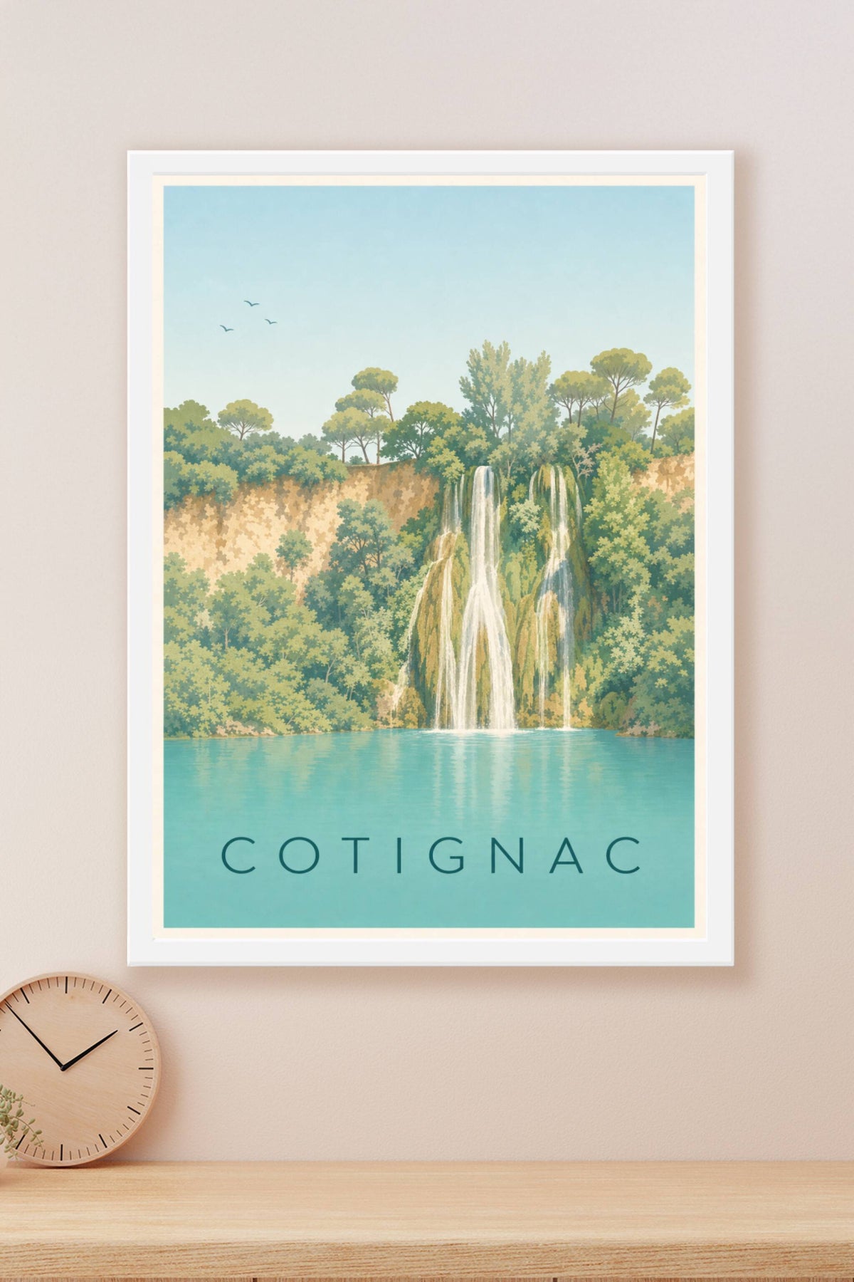 Affiche de Cotignac, poster cascade du Var