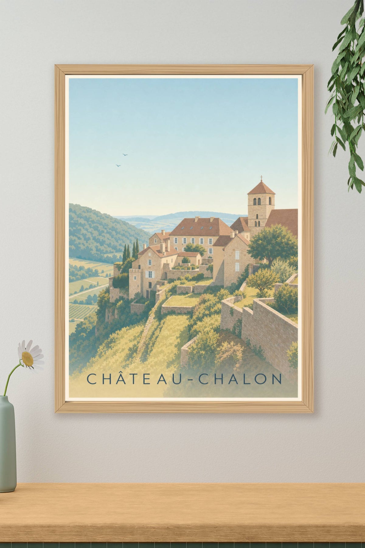 Affiche de Château-Chalon, poster village perché
