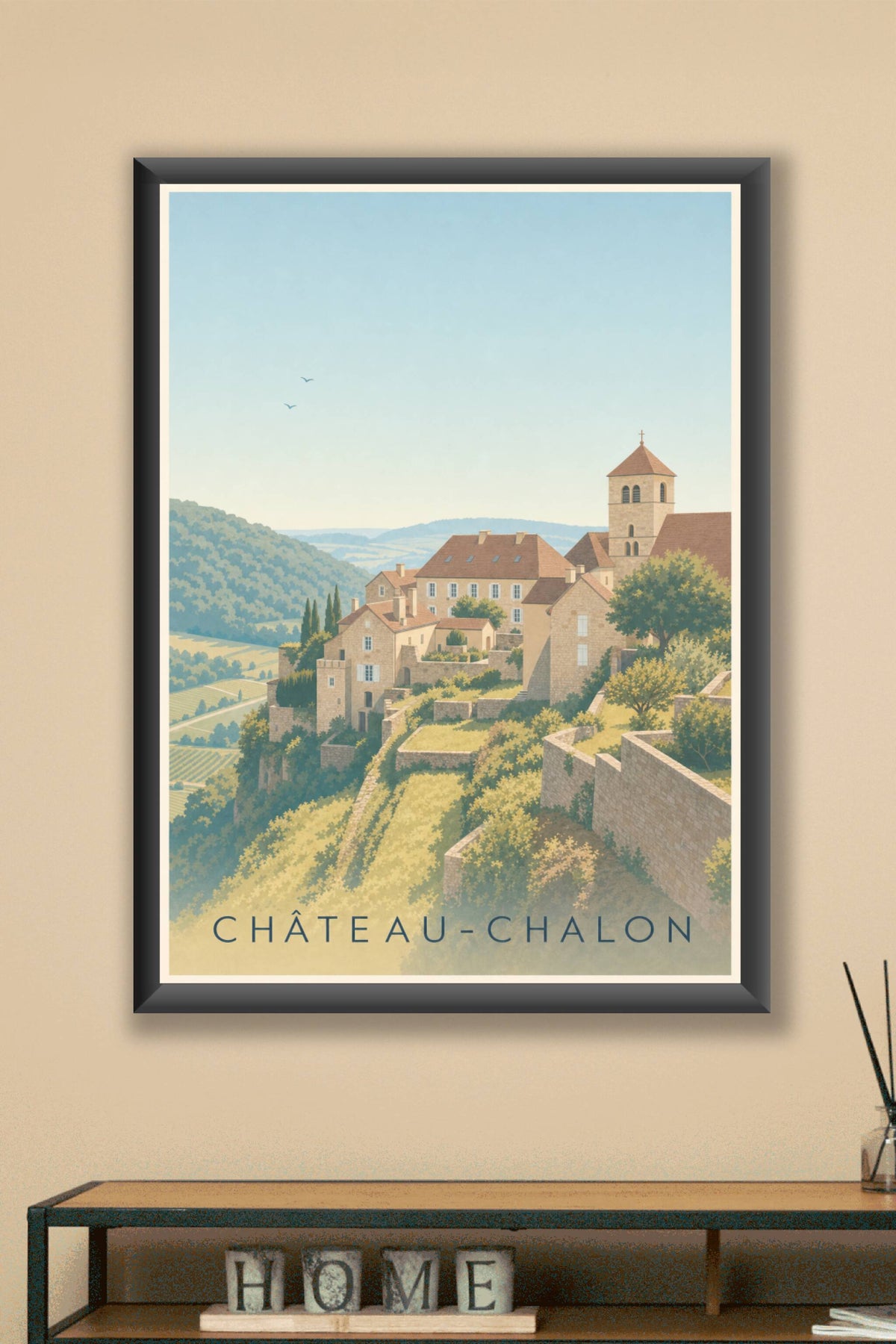 Affiche de Château-Chalon, poster village perché