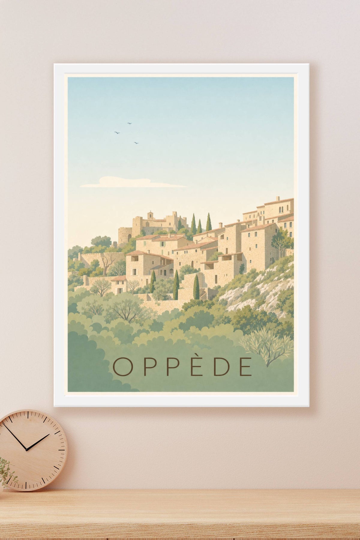 Affiche d'Oppède, poster village de Provence