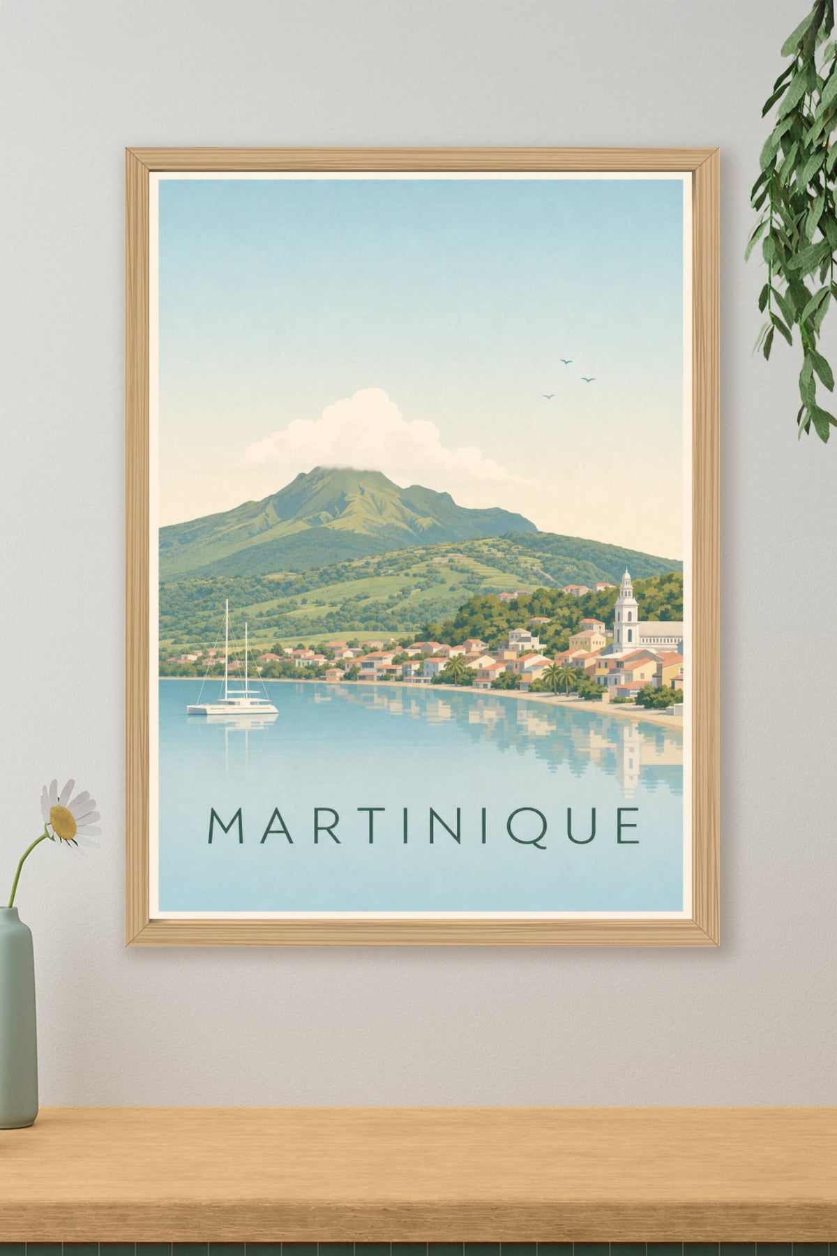 Affiche Martinique, poster Montagne Pelée