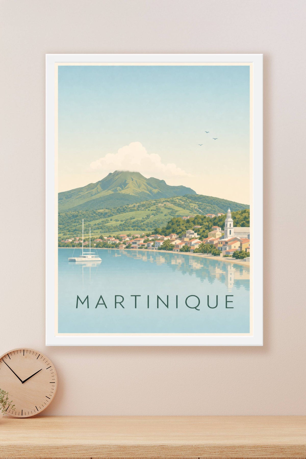 Affiche Martinique, poster Montagne Pelée