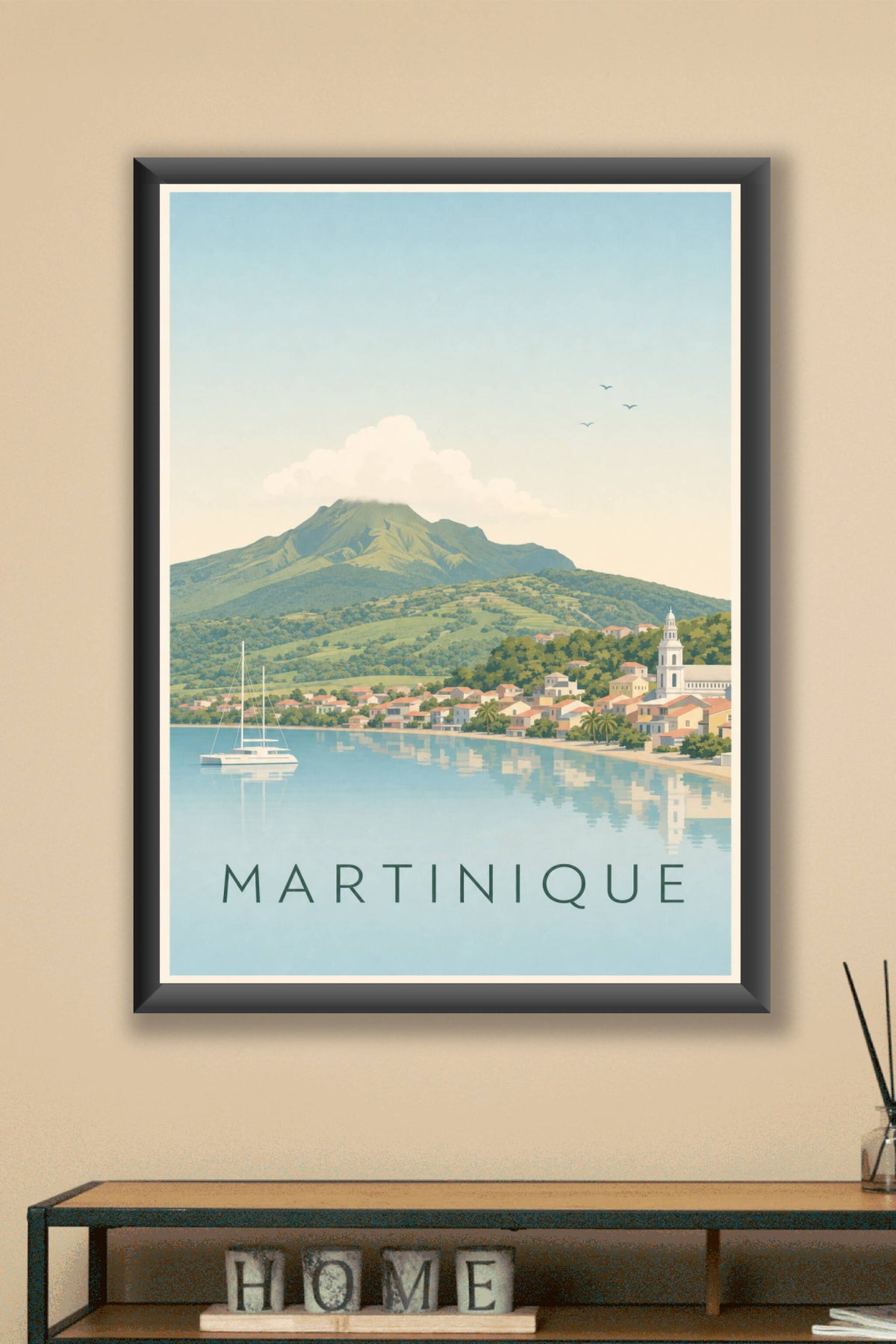 Affiche Martinique, poster Montagne Pelée
