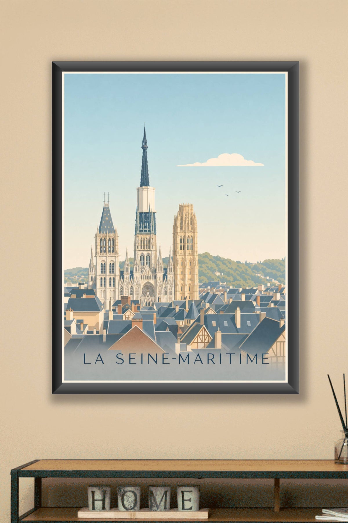 Affiche de la Seine-Maritime, poster Rouen calme