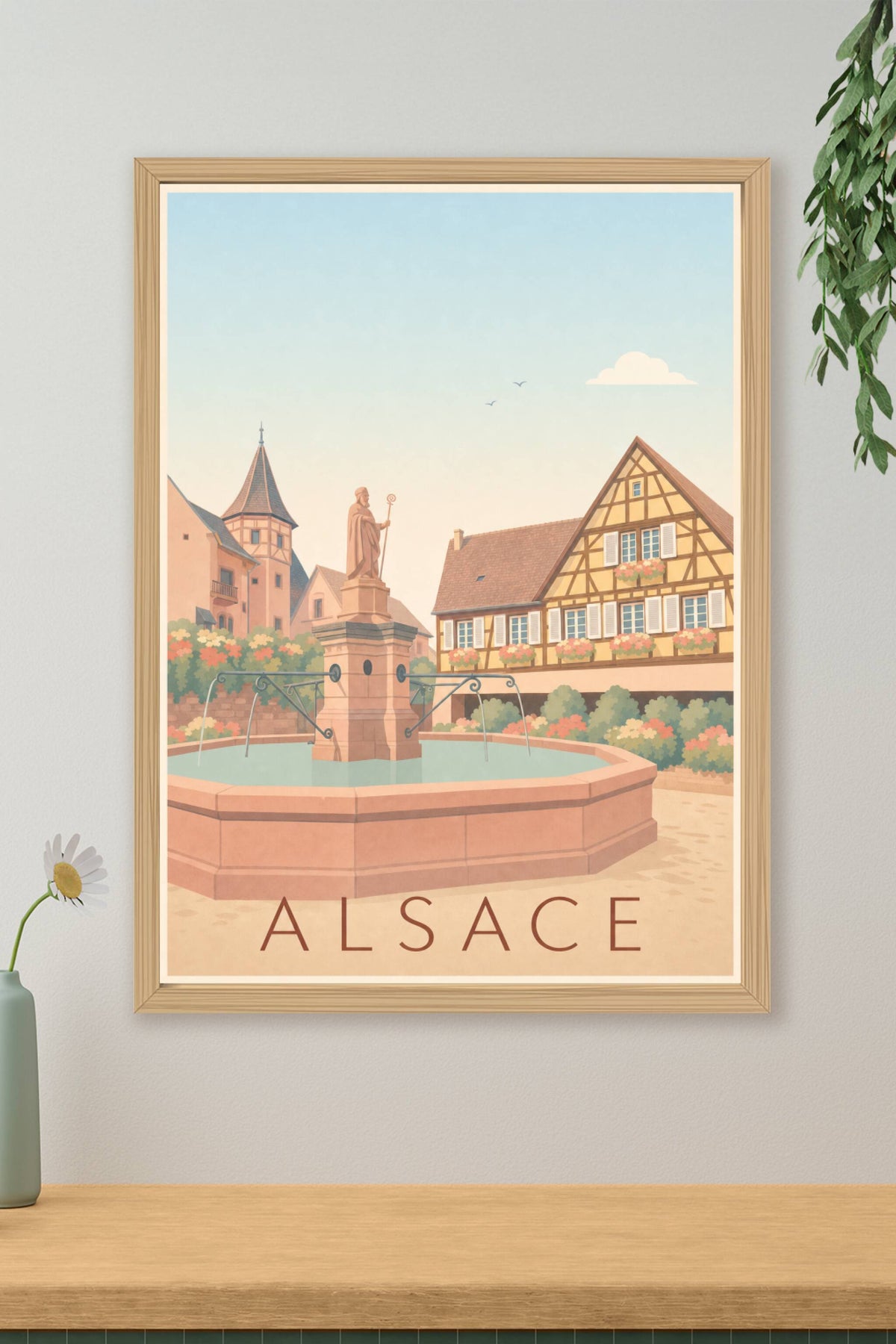 Affiche d'Alsace, poster tour médiévale