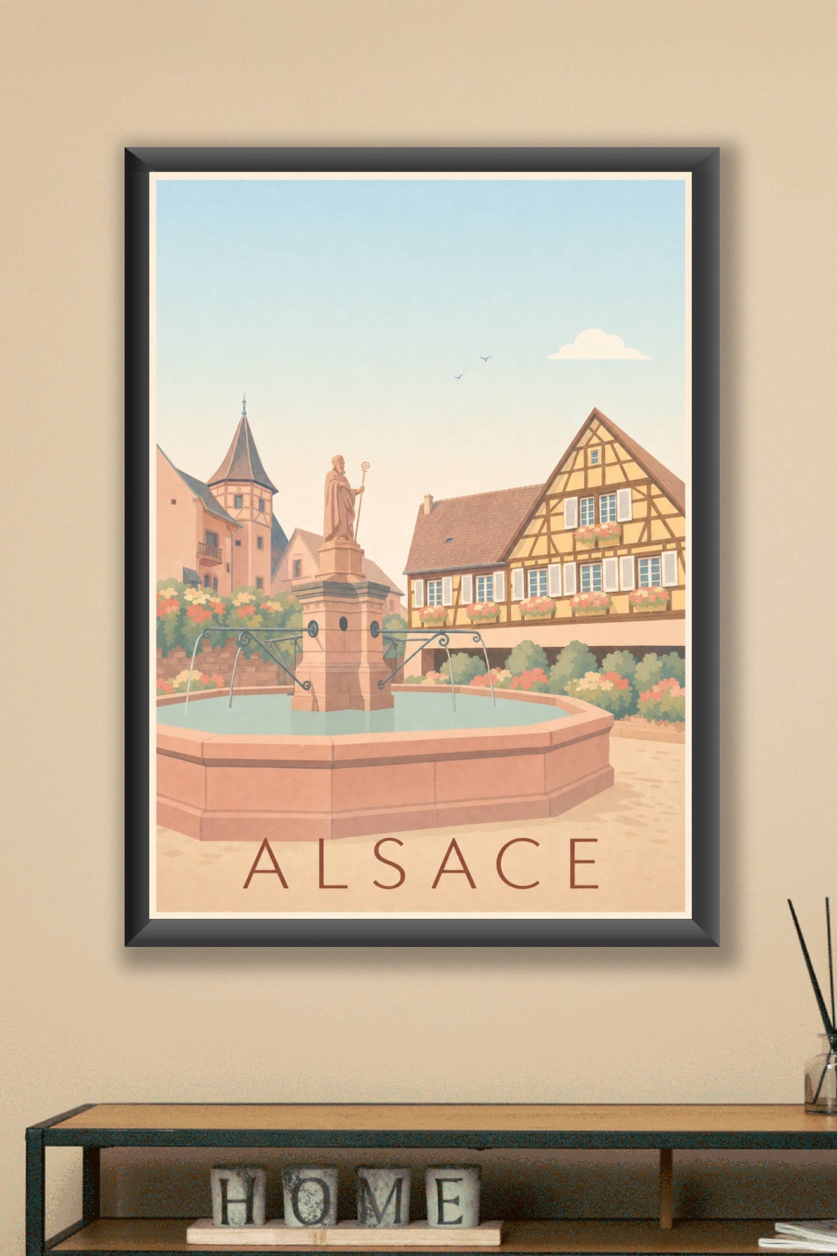 Affiche d'Alsace, poster tour médiévale