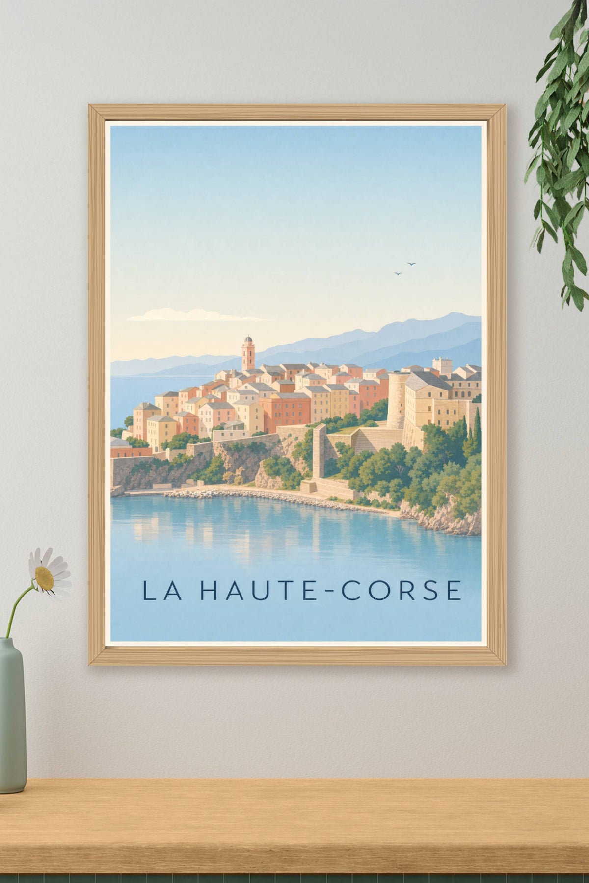 Affiche de la Haute-Corse, poster village calme