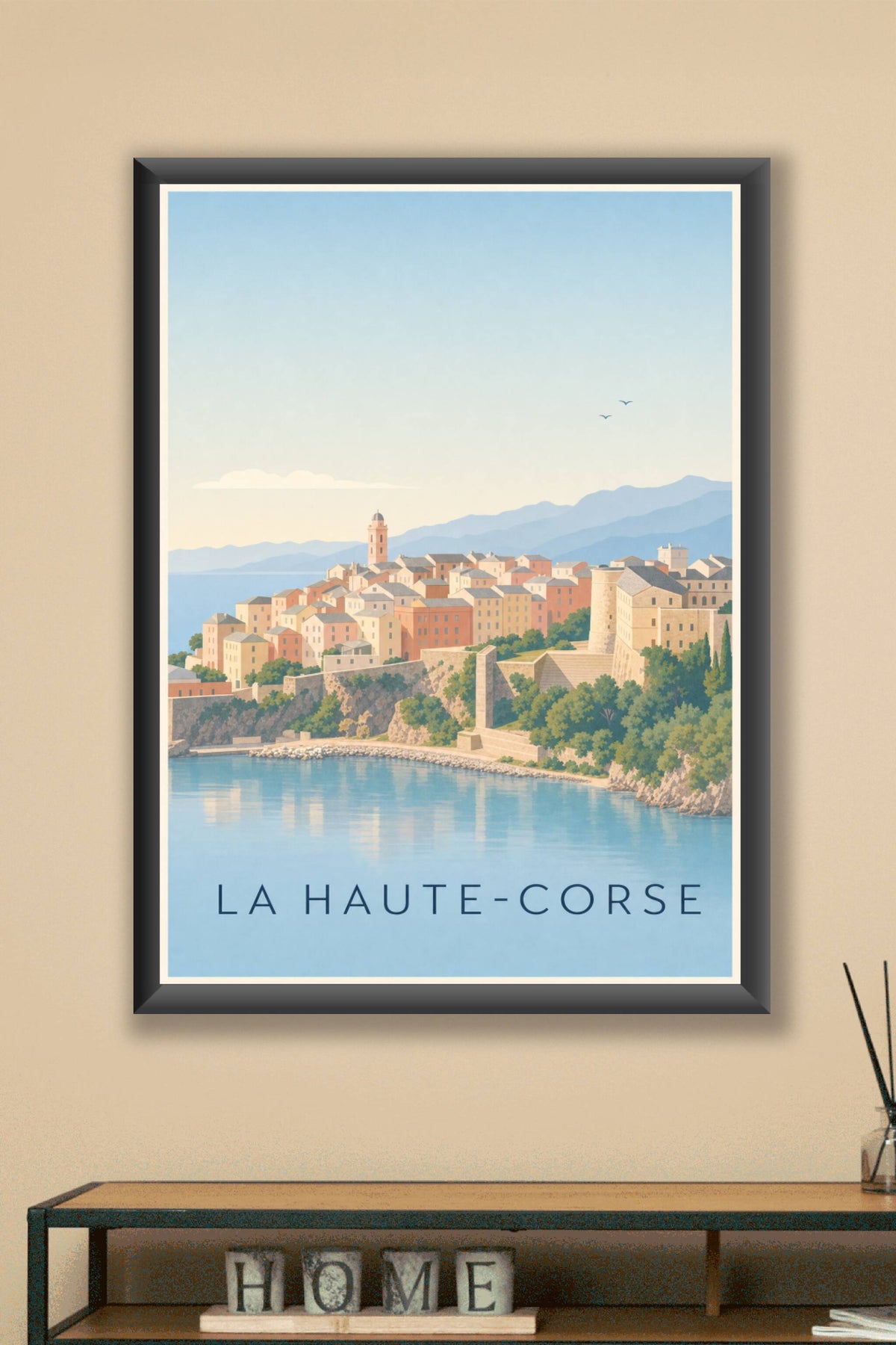 Affiche de la Haute-Corse, poster village calme
