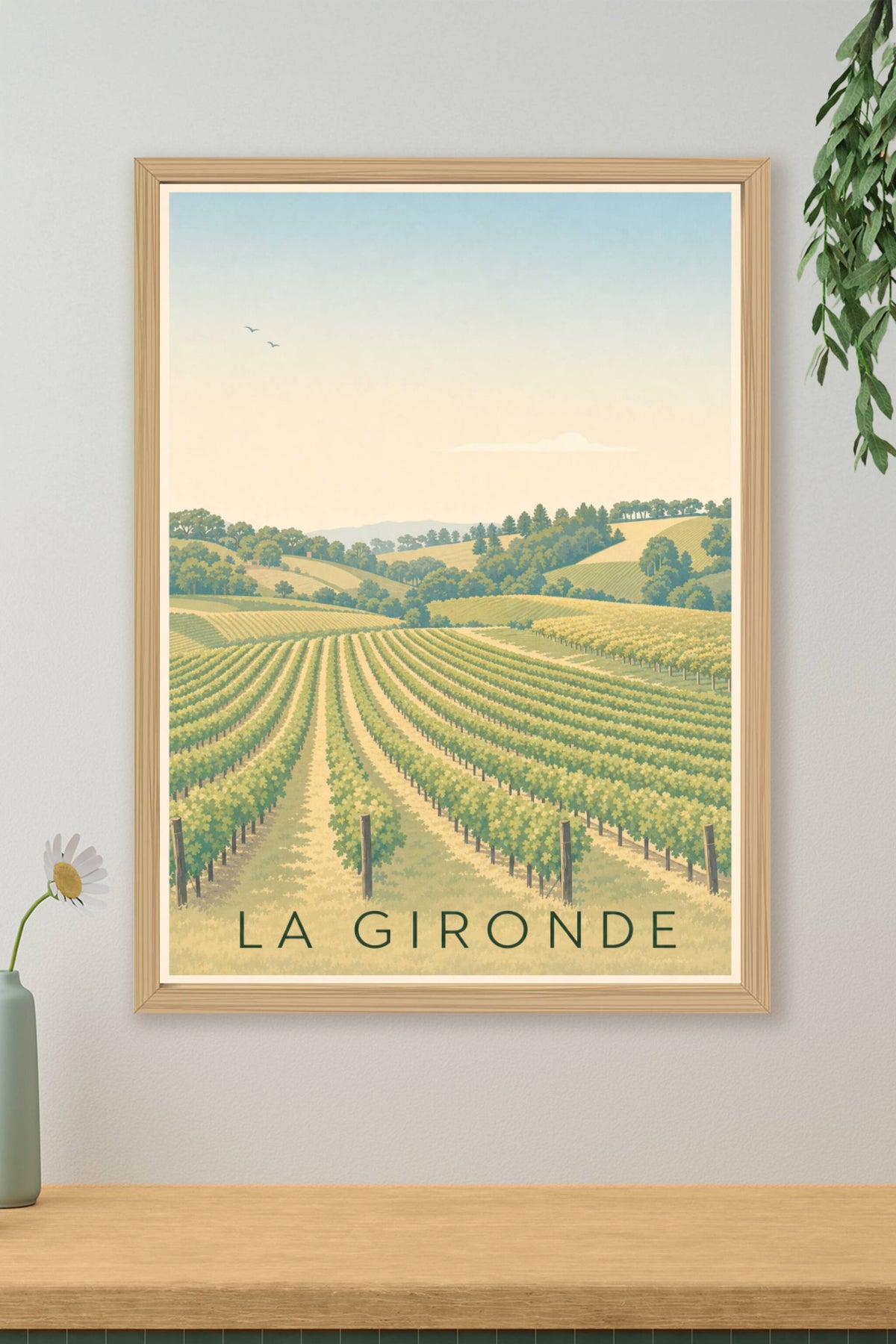 Affiche de la Gironde, poster village médiéval