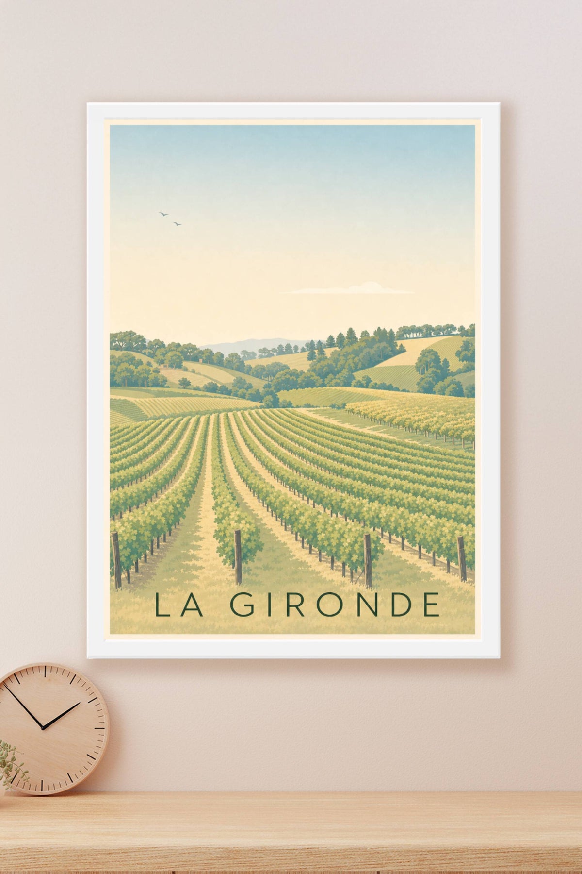 Affiche de la Gironde, poster village médiéval