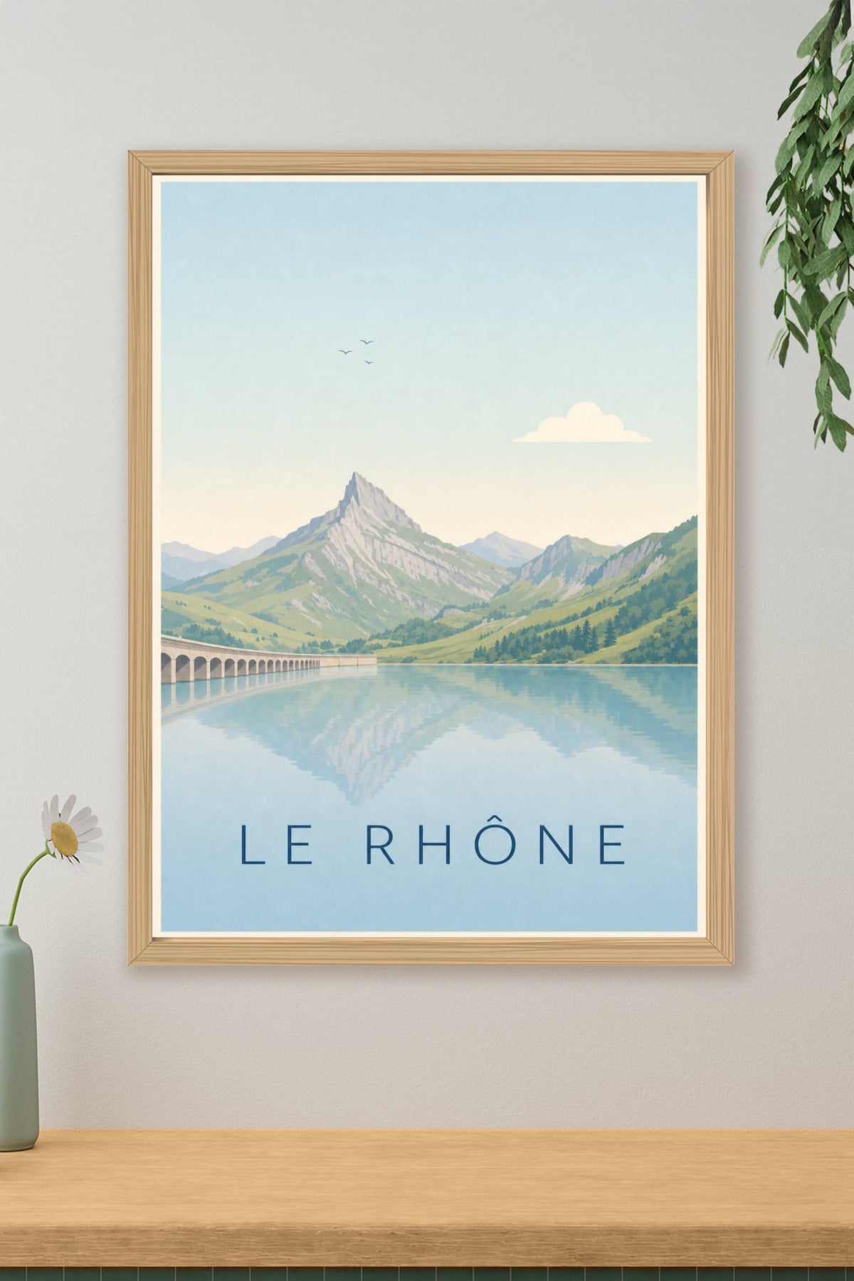 Affiche du Rhône, poster rives calmes