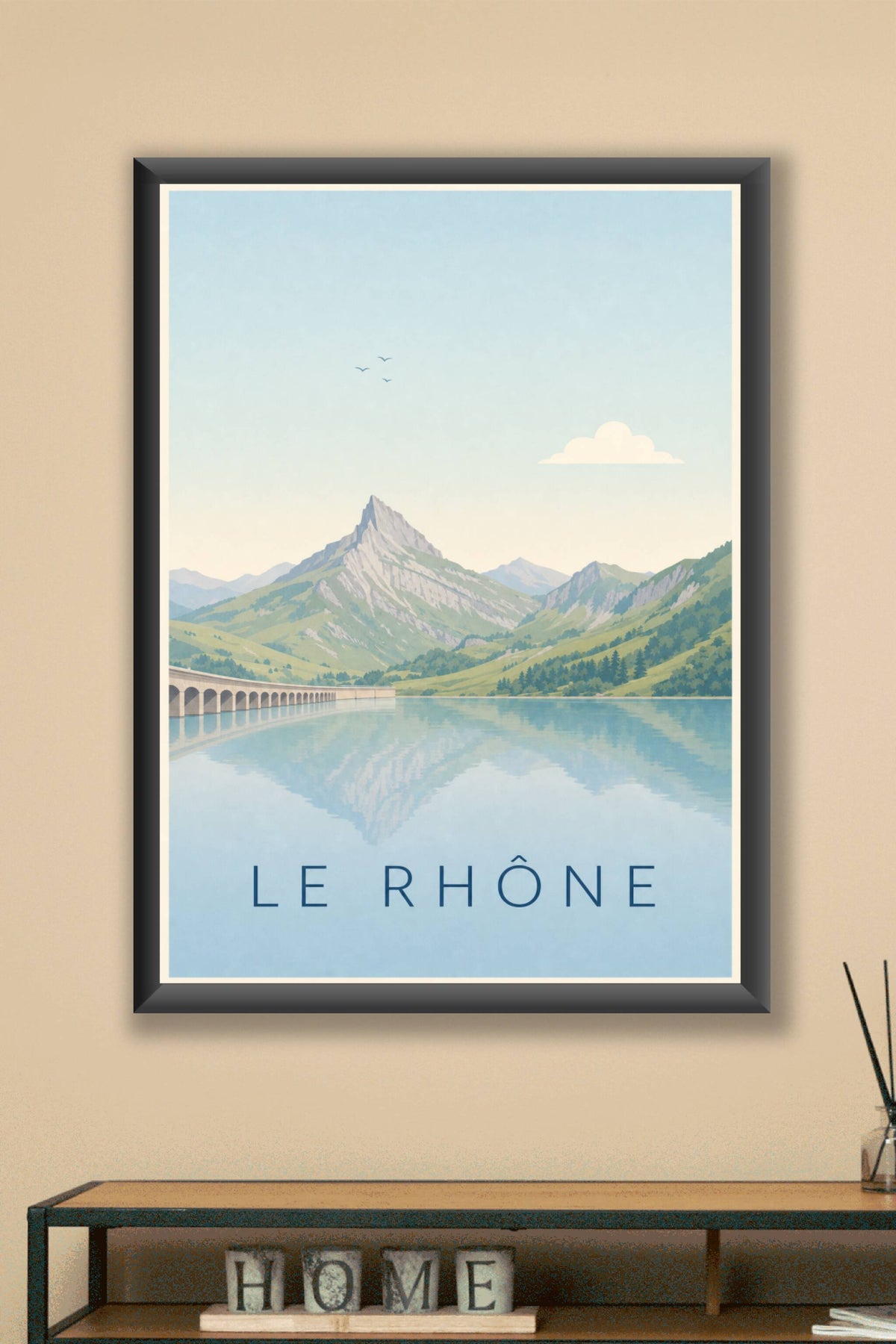 Affiche du Rhône, poster rives calmes