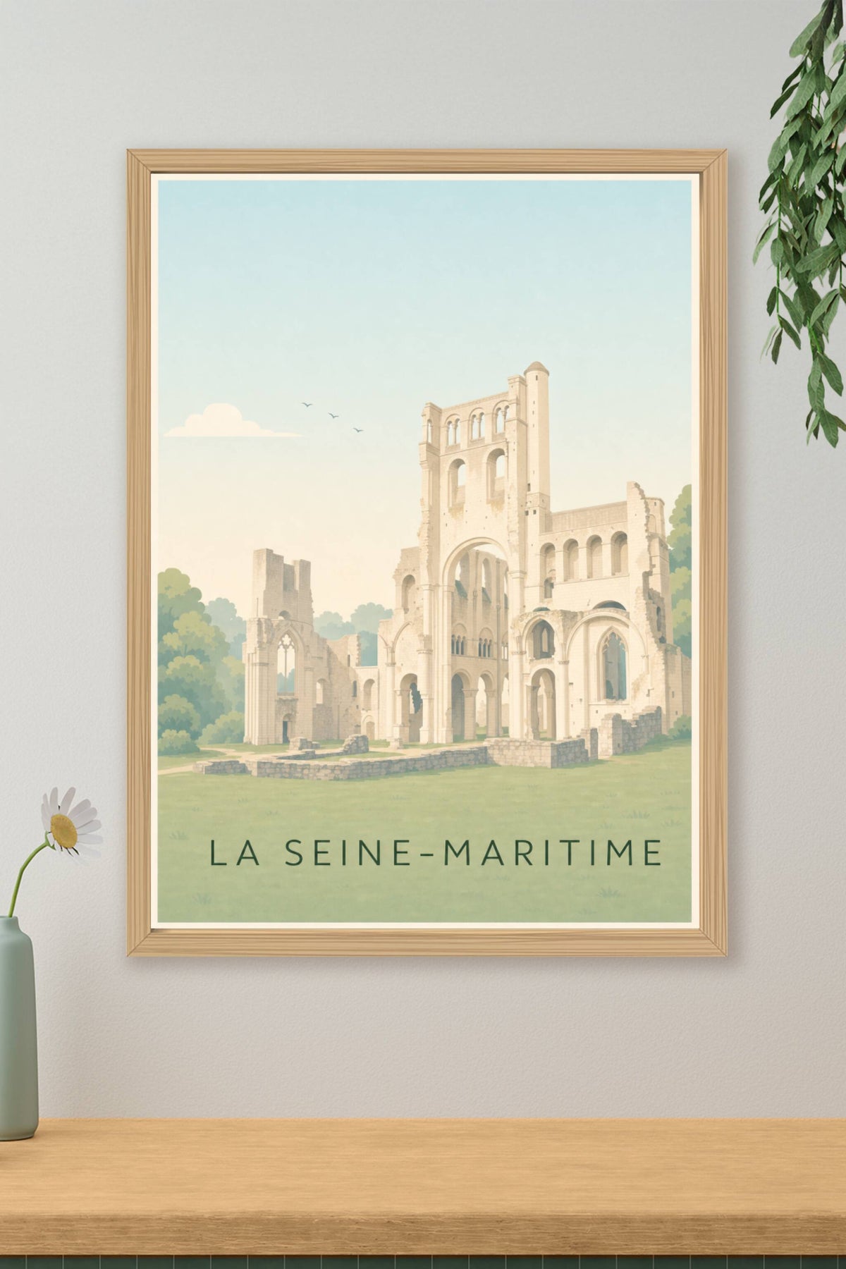 Affiche de la Seine-Maritime, poster abbaye de Jumièges