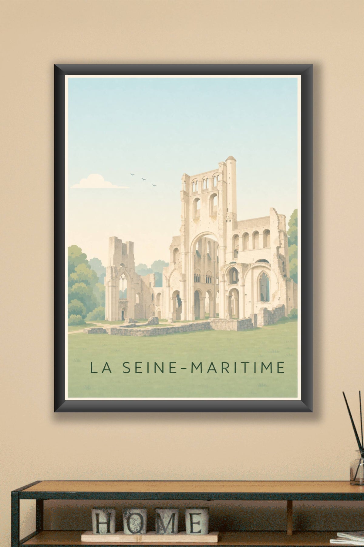 Affiche de la Seine-Maritime, poster abbaye de Jumièges