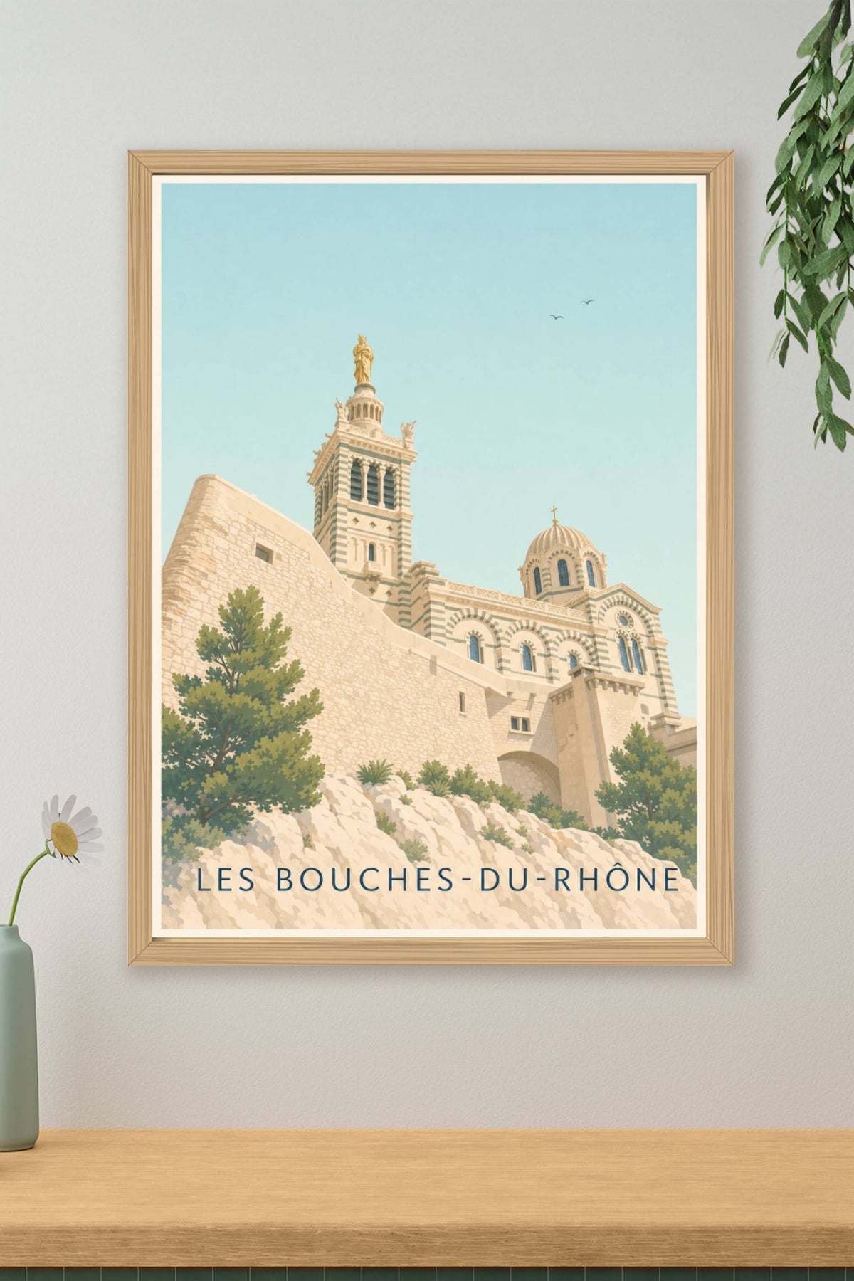 Affiche des Bouches-du-Rhône, poster Notre-Dame de la Garde