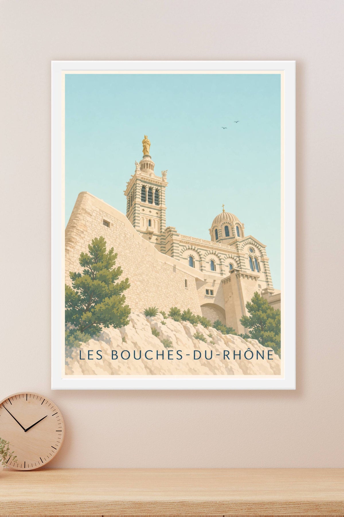 Affiche des Bouches-du-Rhône, poster Notre-Dame de la Garde