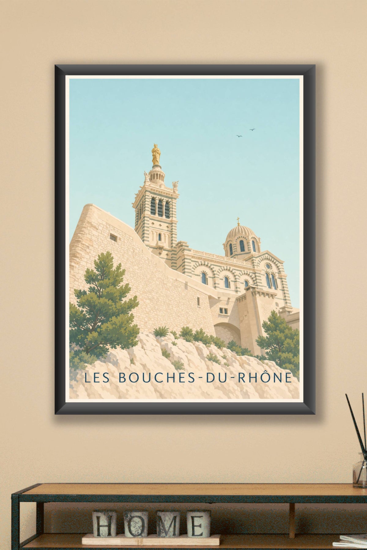 Affiche des Bouches-du-Rhône, poster Notre-Dame de la Garde
