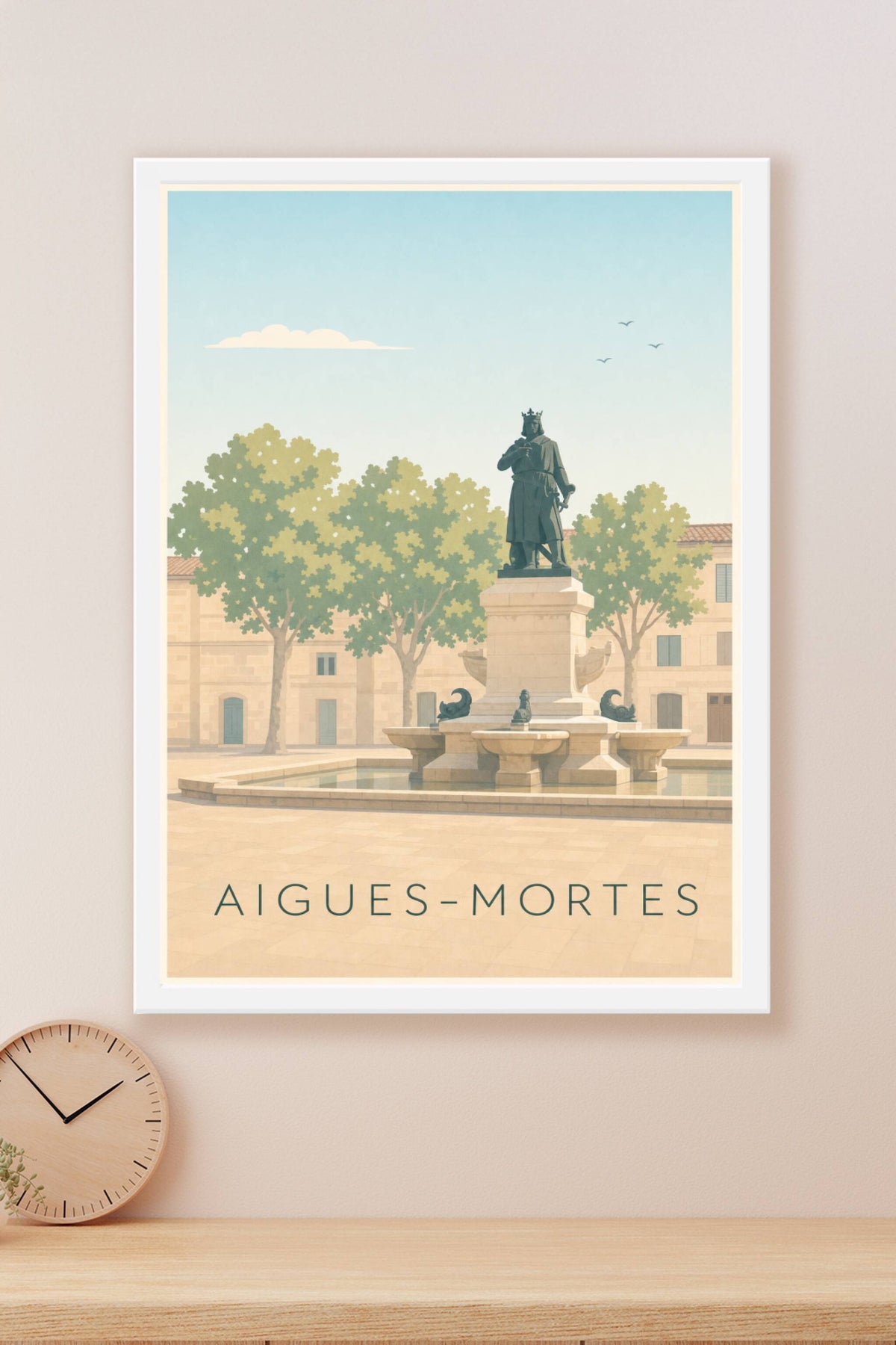 Affiche d'Aigues-Mortes, poster statue Saint Louis