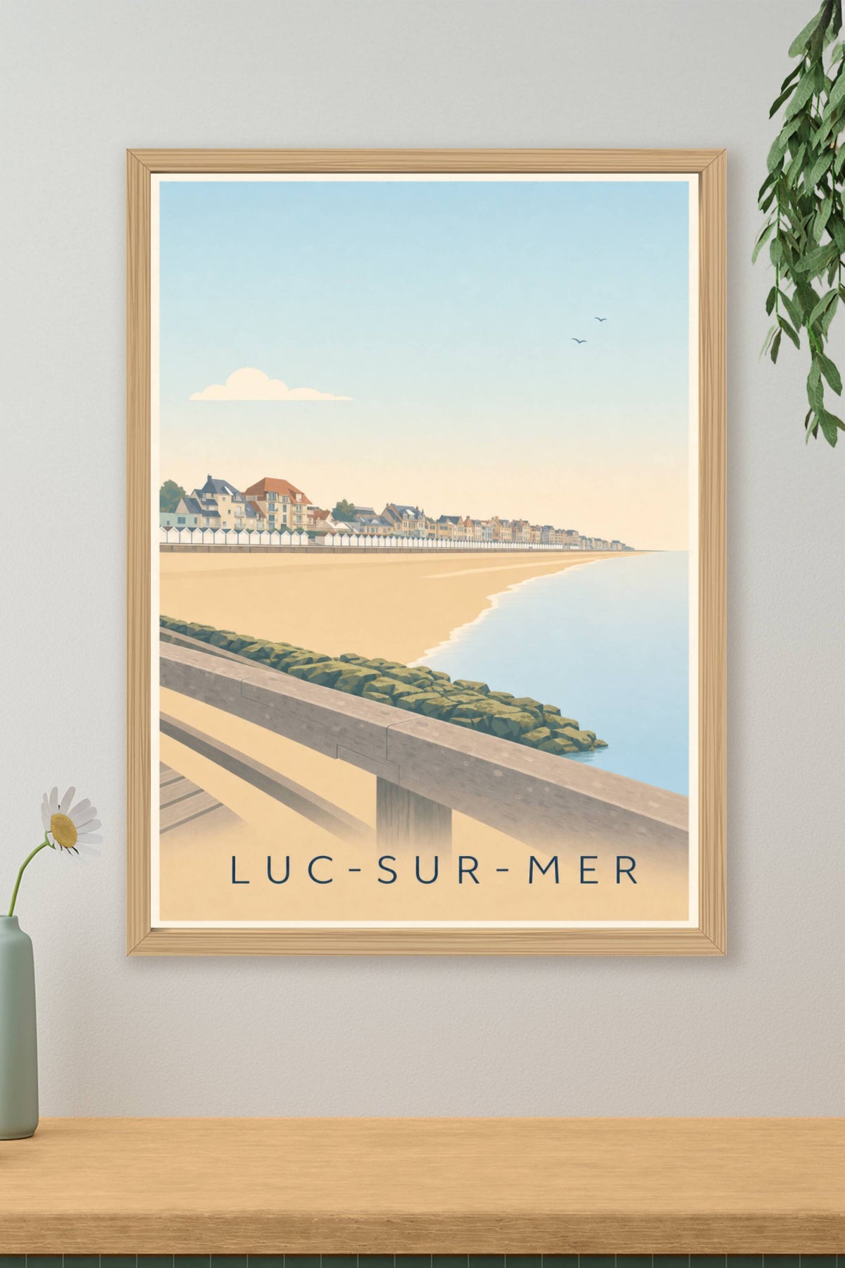 Affiche de Luc-sur-Mer, poster cabines de plage
