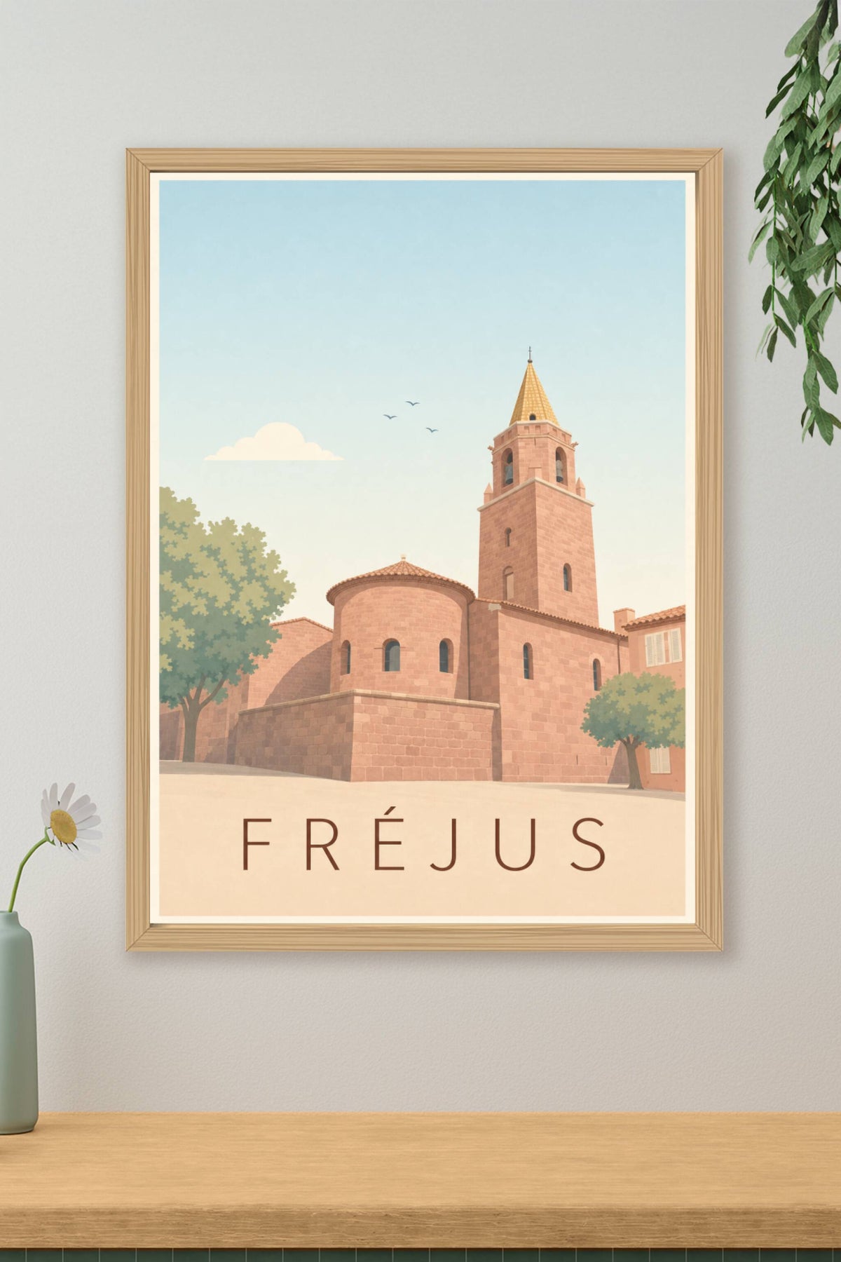 Affiche de Fréjus, poster cathédrale Saint-Léonce