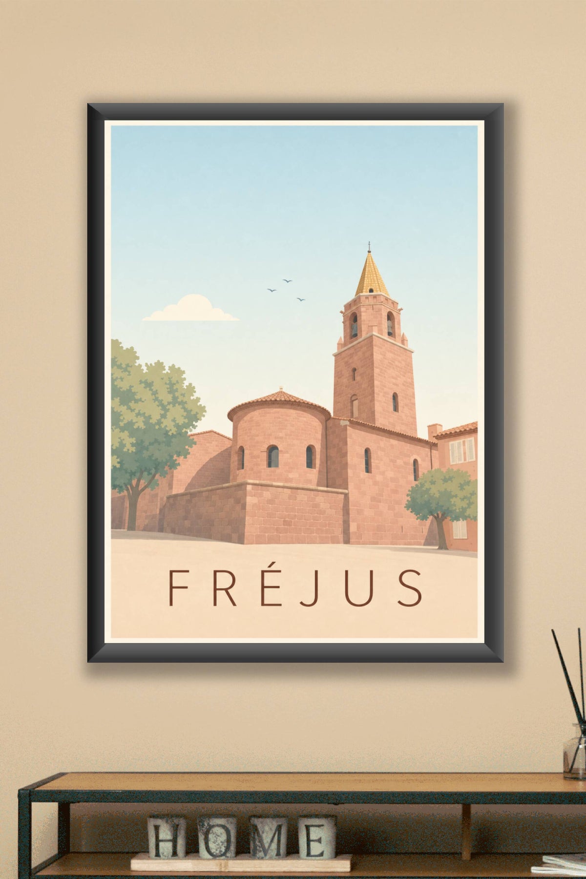Affiche de Fréjus, poster cathédrale Saint-Léonce