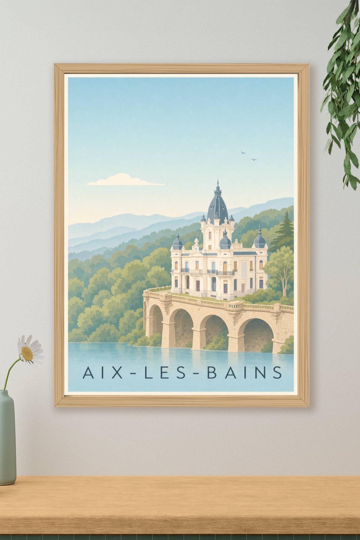 Affiche d’Aix-les-Bains, poster château de la Roche du Roi