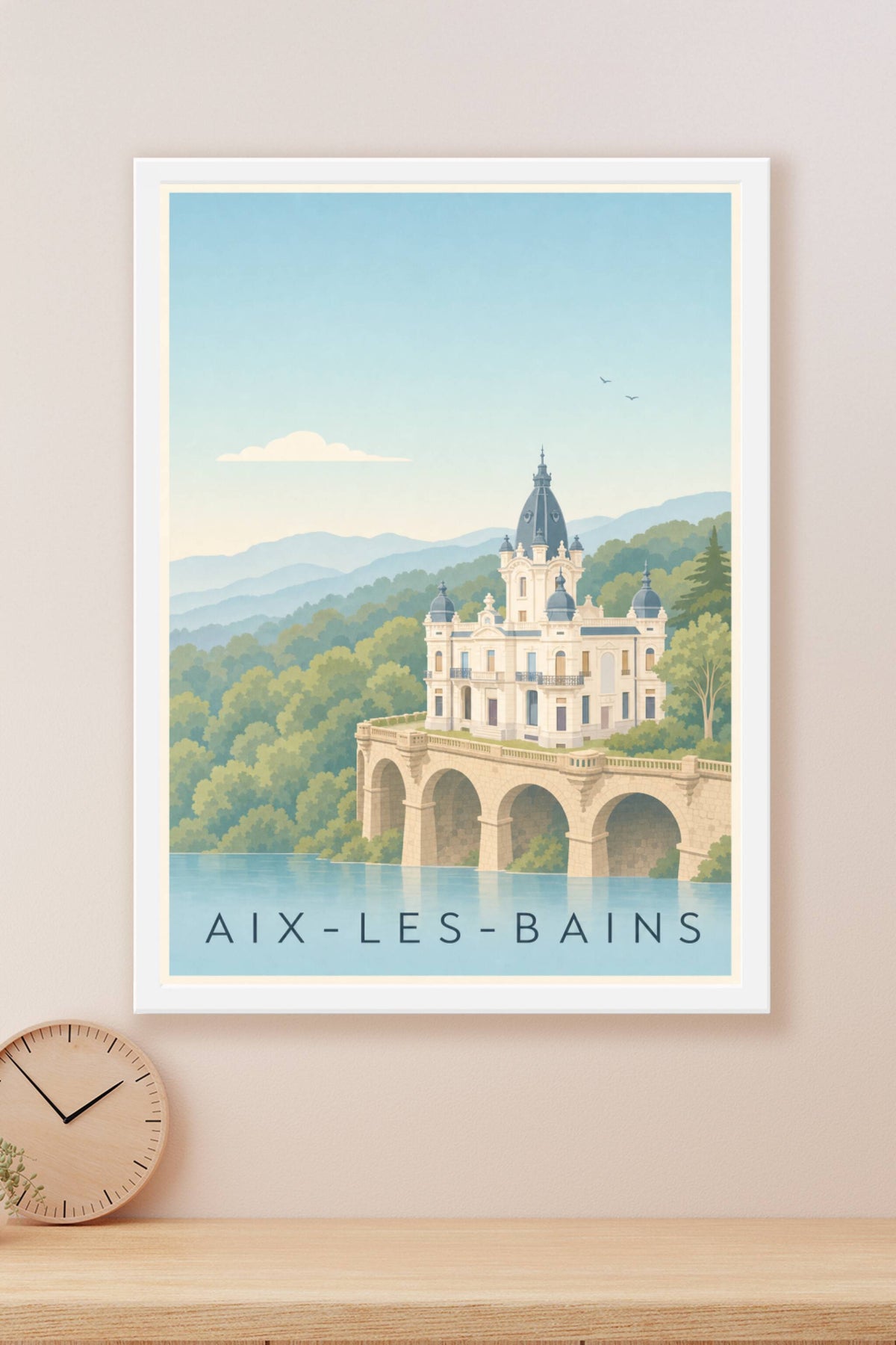 Affiche d’Aix-les-Bains, poster château de la Roche du Roi